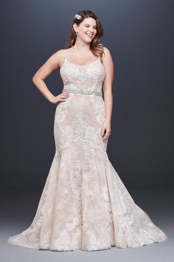 Moonstone Embellished Plus Size Lace Wedding Dress 9SWG824 [9SWG824]