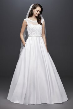 Satin Cap Sleeve Ball Gown Wedding Dress Collection WG3900