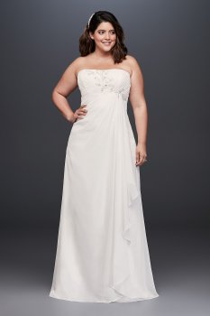 Draped and Beaded Chiffon Plus Size Wedding Dress Collection 9WG3872