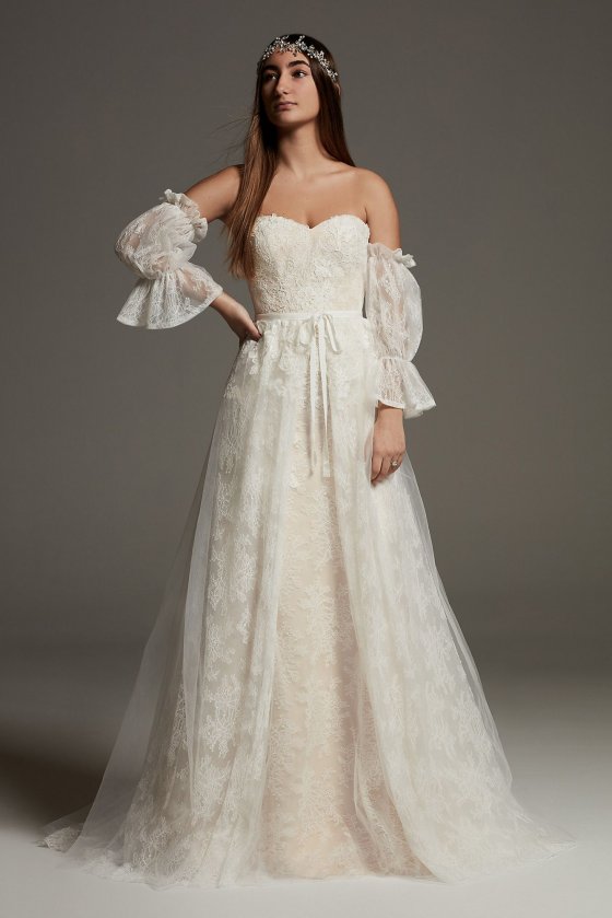 Lace Overskirt Wedding Dress VW351590 [VW351590]