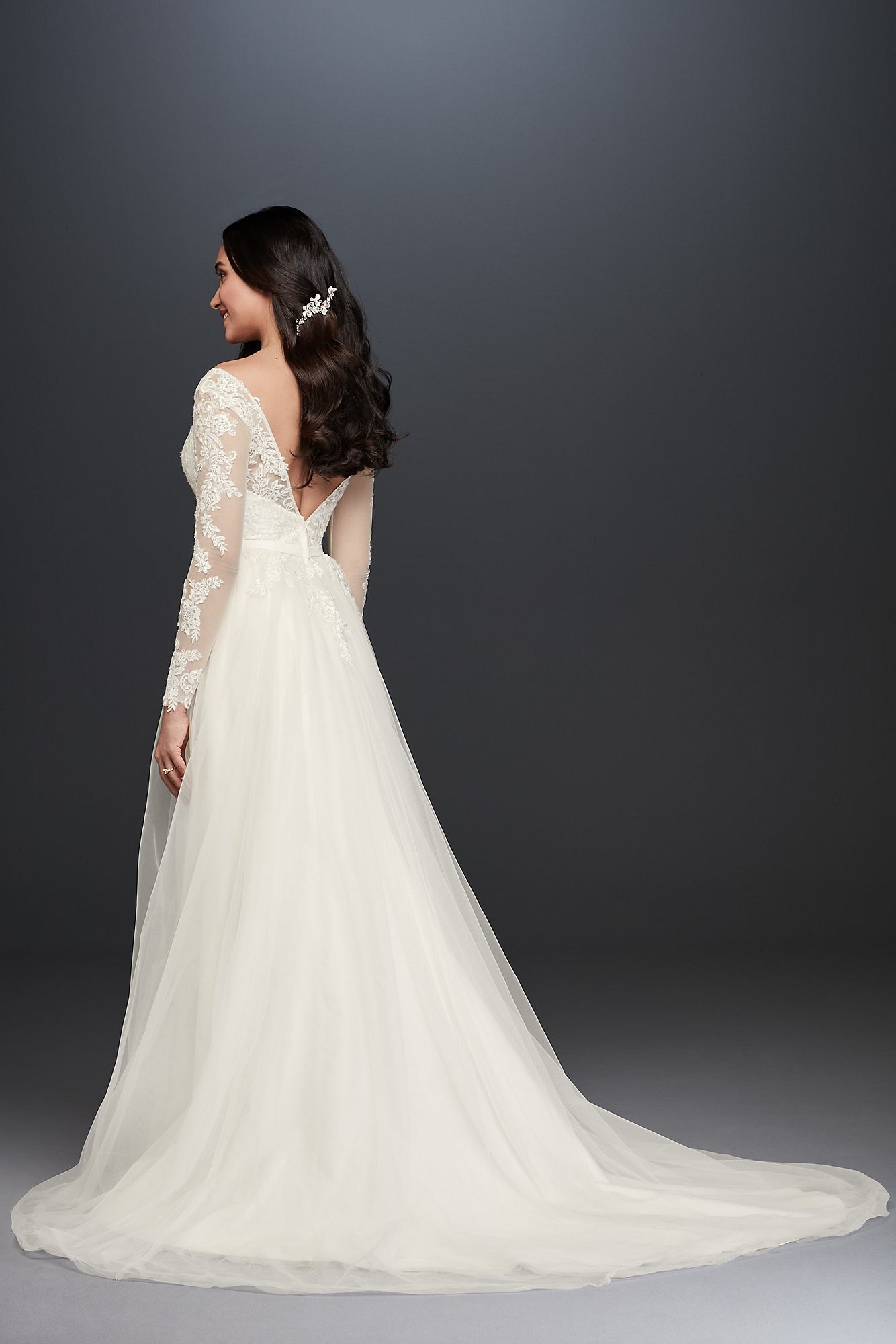 Long Sleeve Wedding Dress With Low Back   Collection WG3831