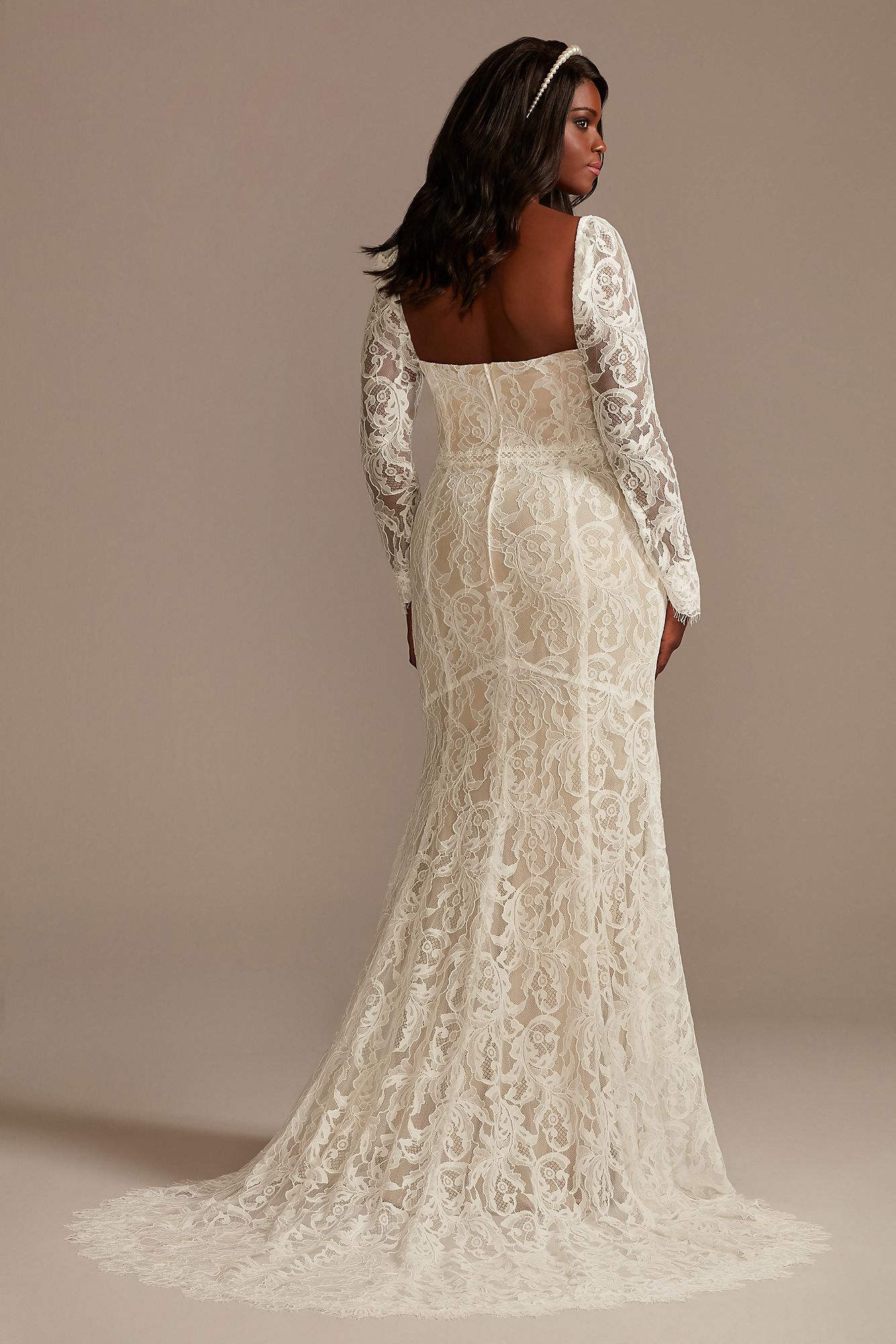 Detachable Sleeves Tall Plus Lace Wedding Dress DB Studio 4XL9WG4020