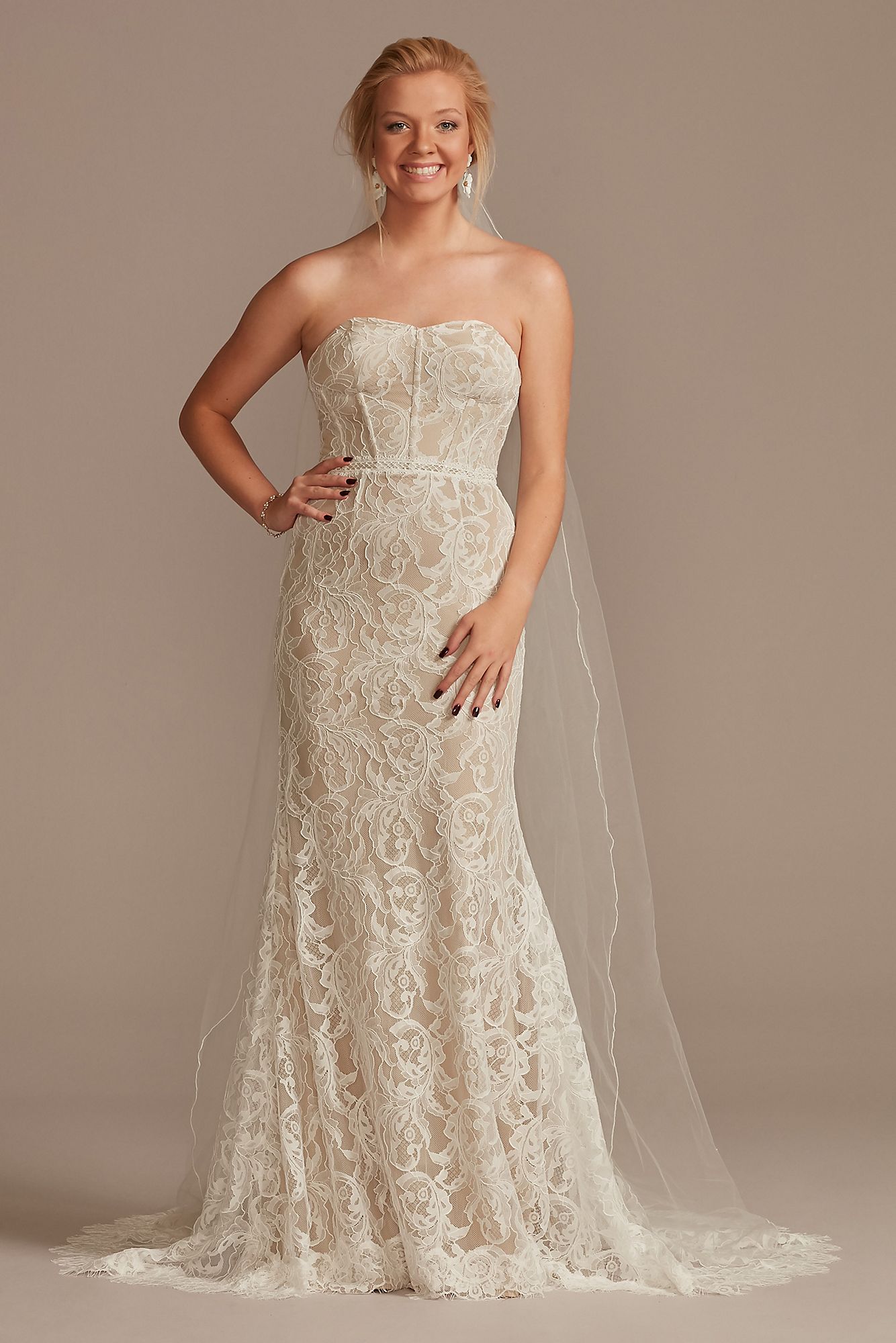 Detachable Sleeves Lace Sheath Wedding Dress DB Studio WG4020