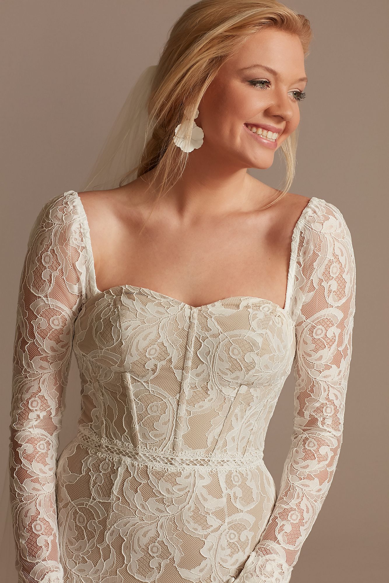 Detachable Sleeves Lace Sheath Wedding Dress DB Studio WG4020