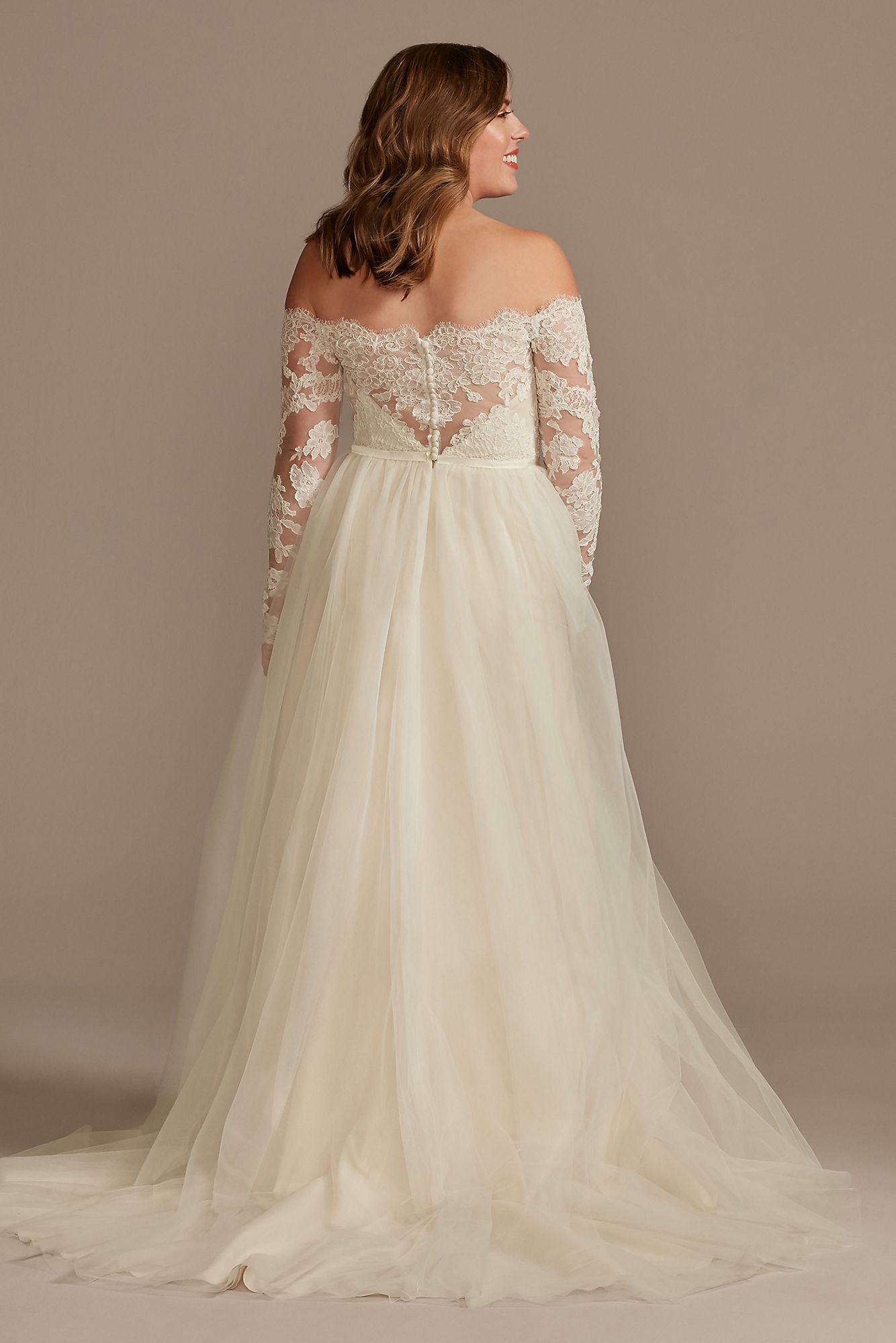 Lace Applique Off Shoulder Tulle Wedding Dress DB Studio WG4031