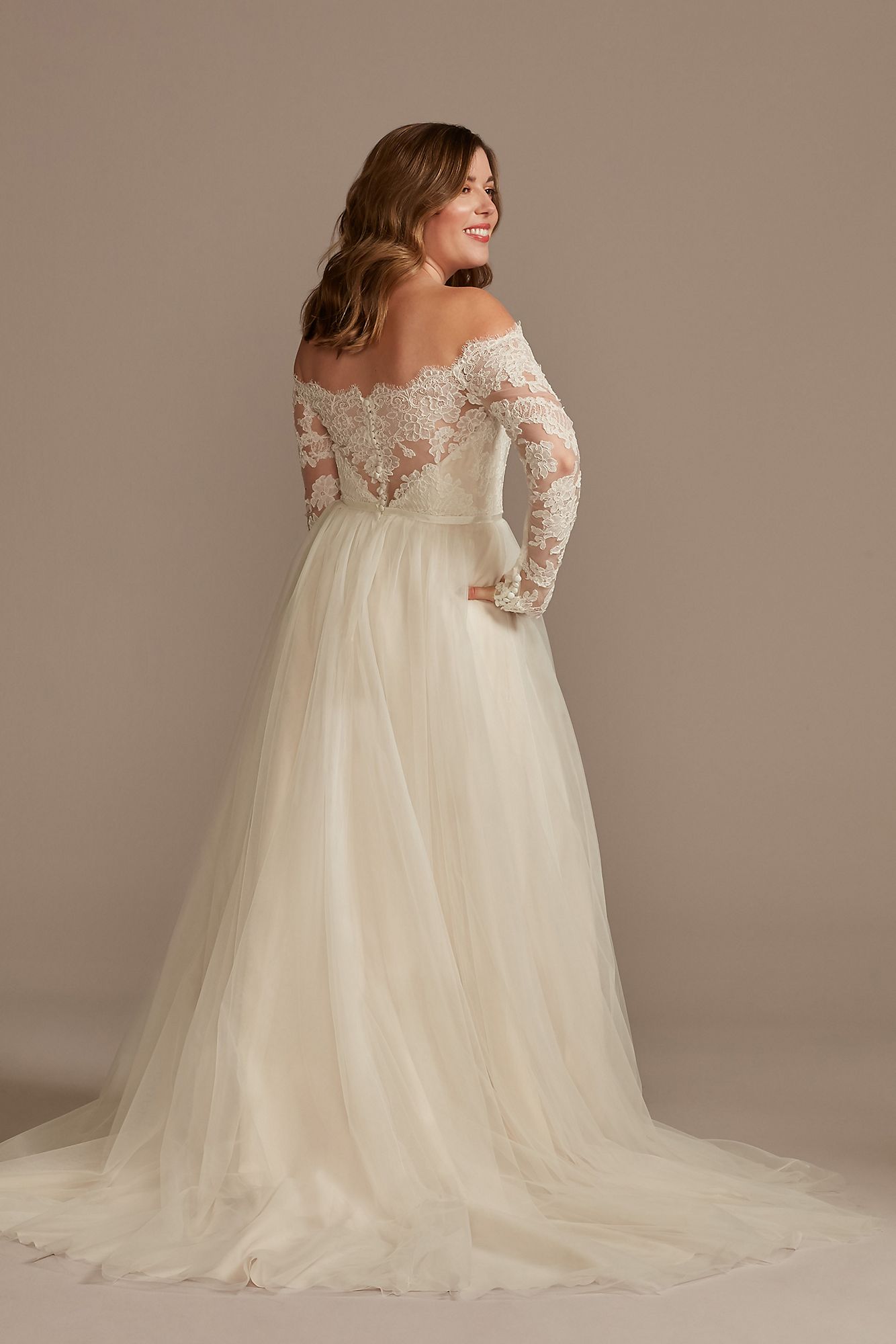 Lace Applique Off Shoulder Tulle Wedding Dress DB Studio WG4031