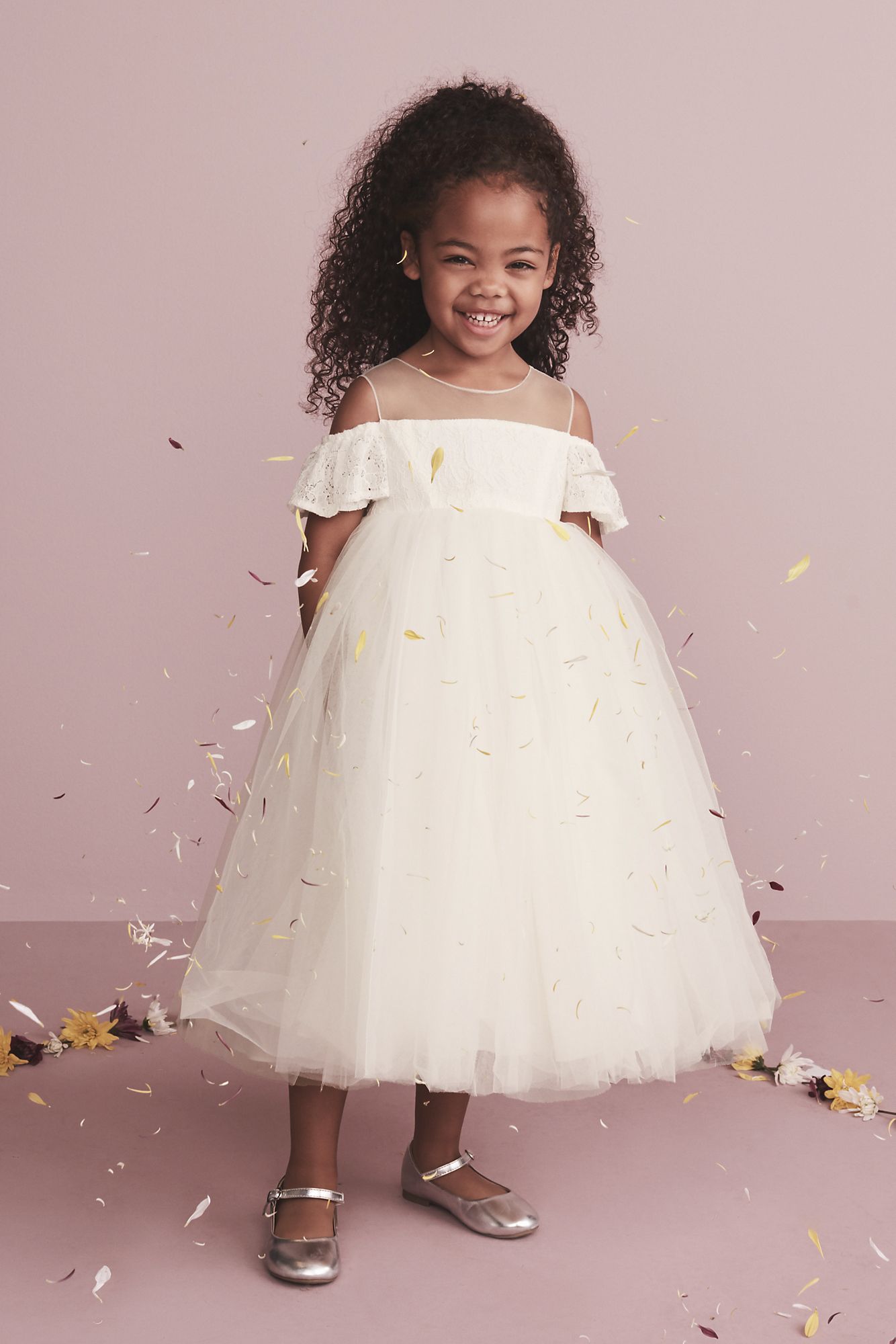 As Is Off the Shoulder Lace and Tulle Flower Girl  AI17200346