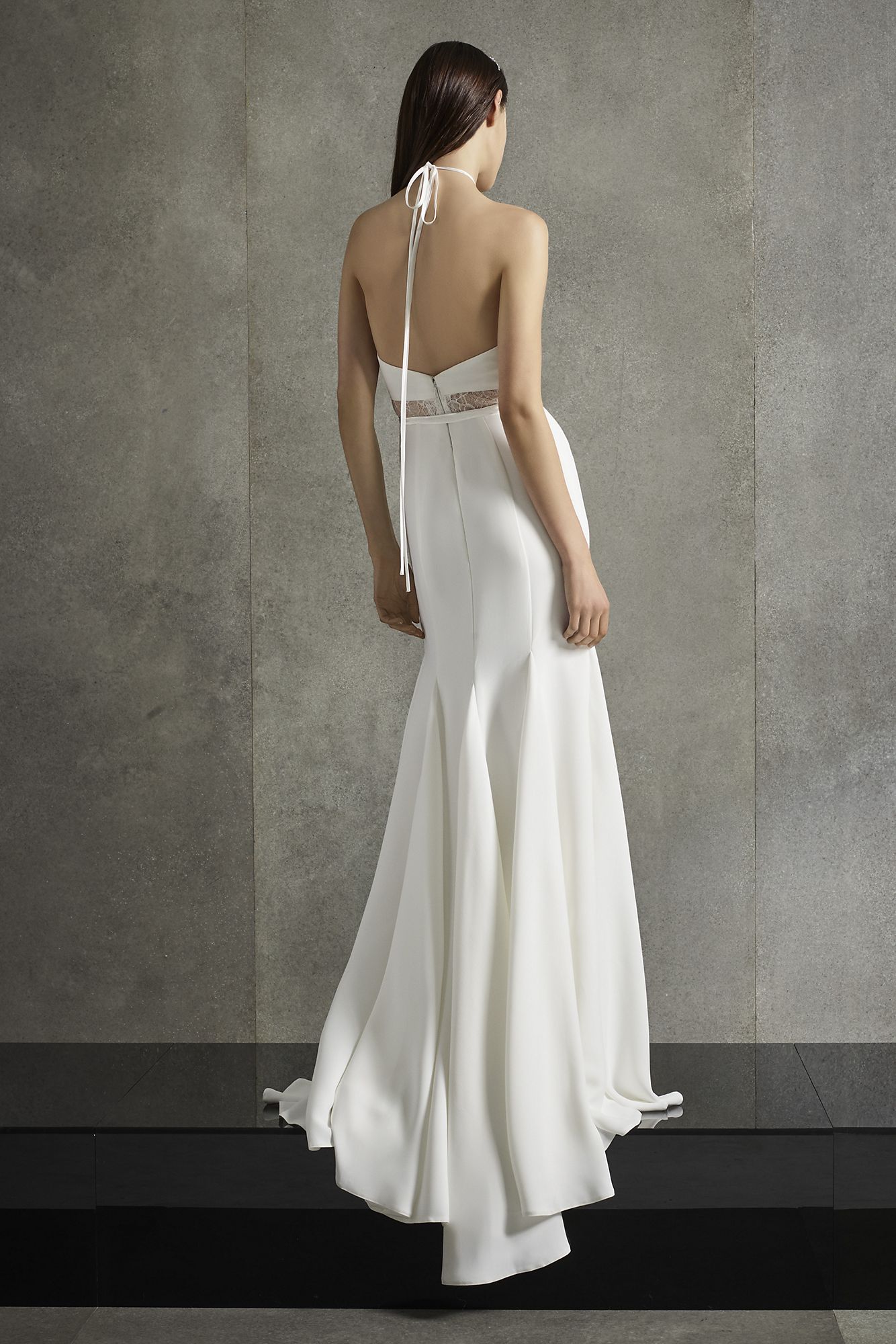  Illusion Waist Halter Wedding Dress Style VW351578