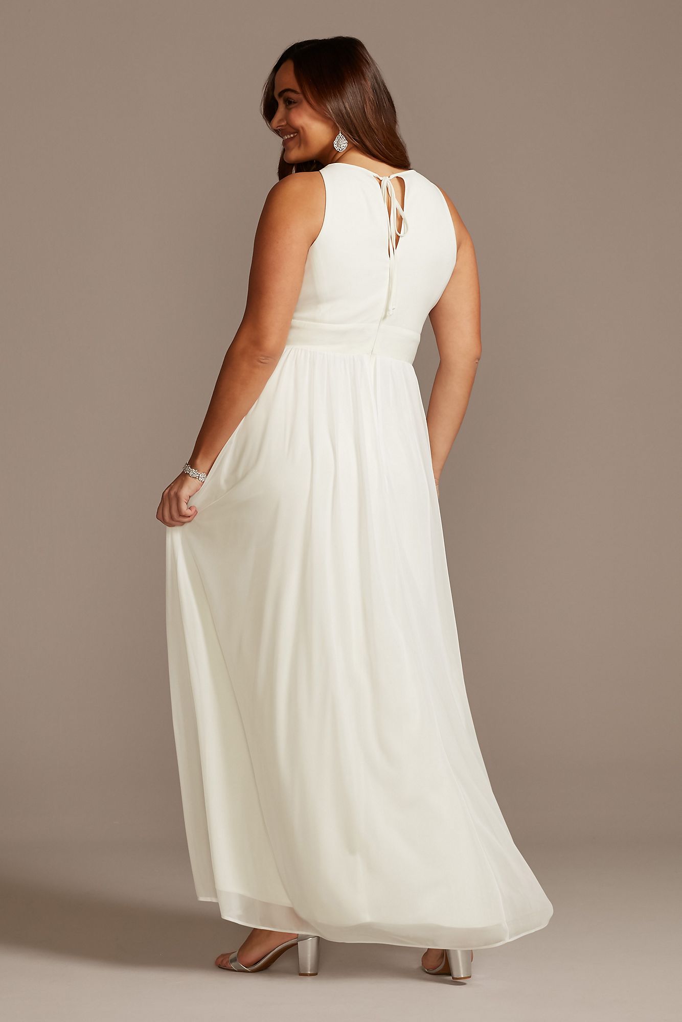 Jersey Keyhole Plus Size Gown with Crystal Waist  5655W