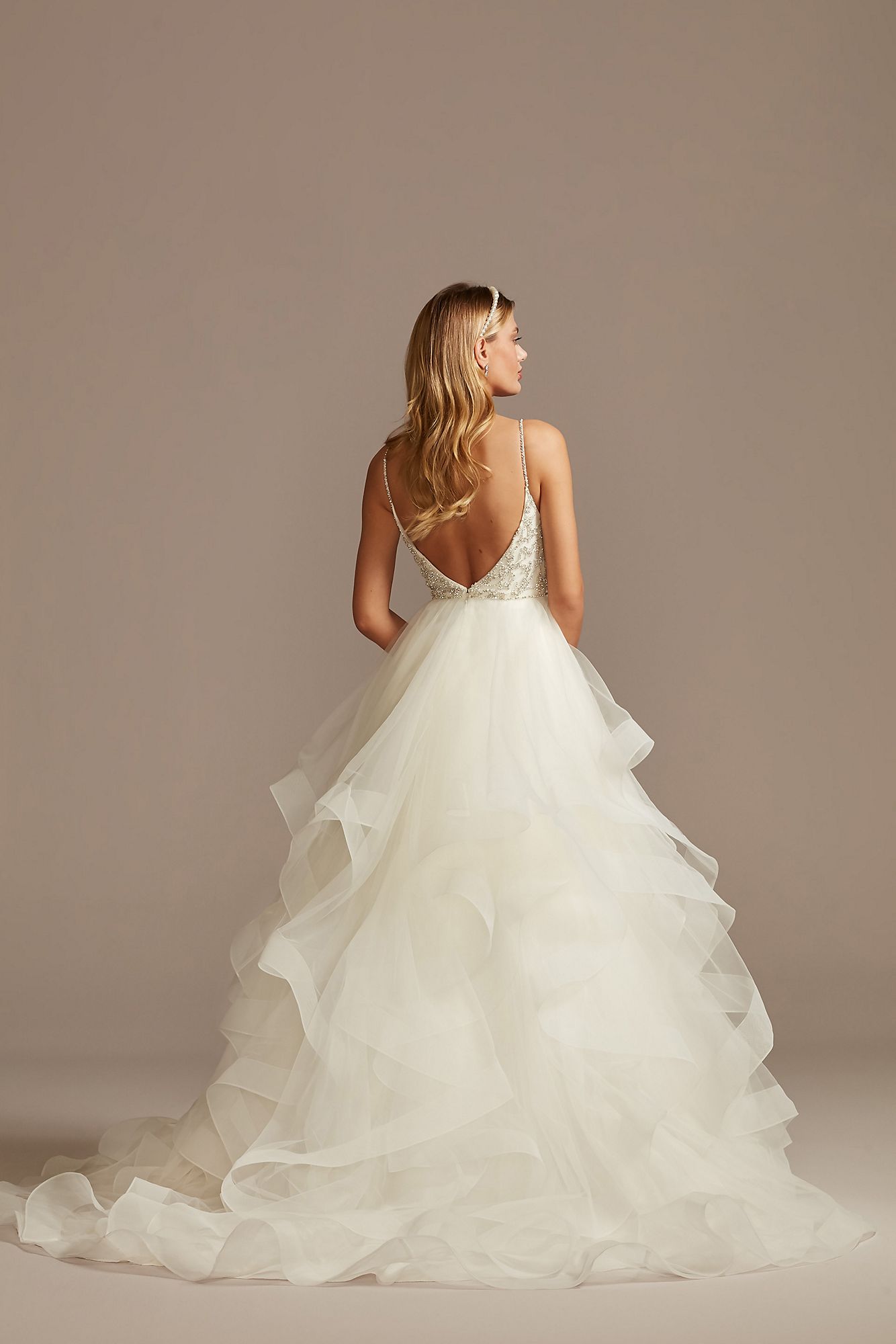 Beaded Bodice with Tiered Skirt Wedding Dress WG4007