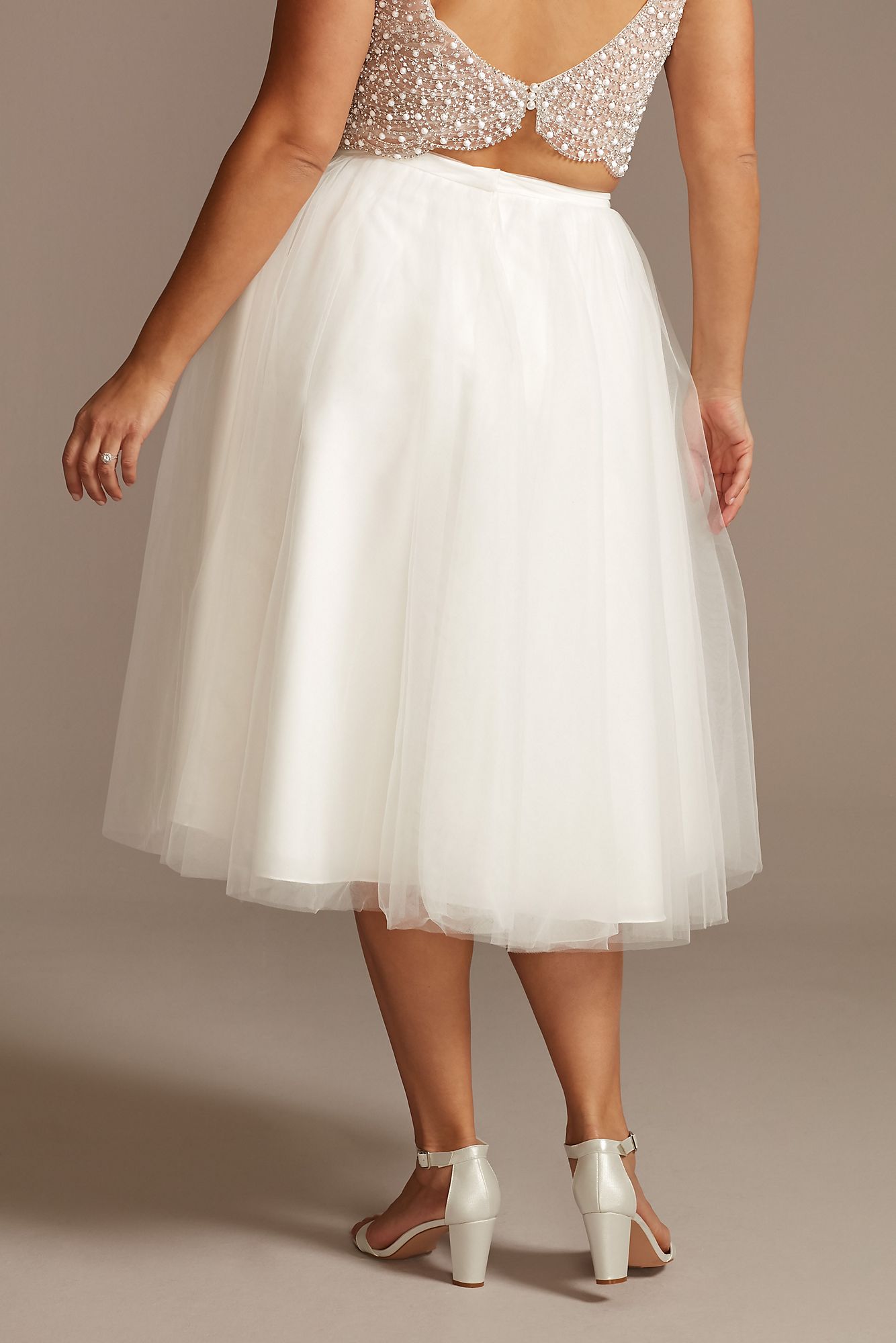 Tulle Plus Size Wedding Separates Midi Skirt 9DS150831