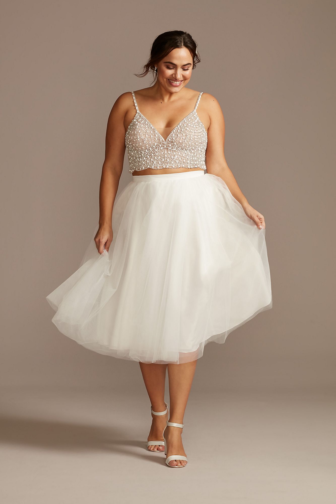 Tulle Plus Size Wedding Separates Midi Skirt 9DS150831