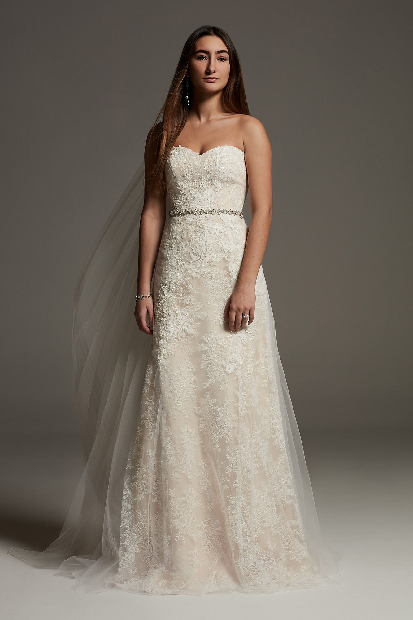 Lace Overskirt Wedding Dress VW351590
