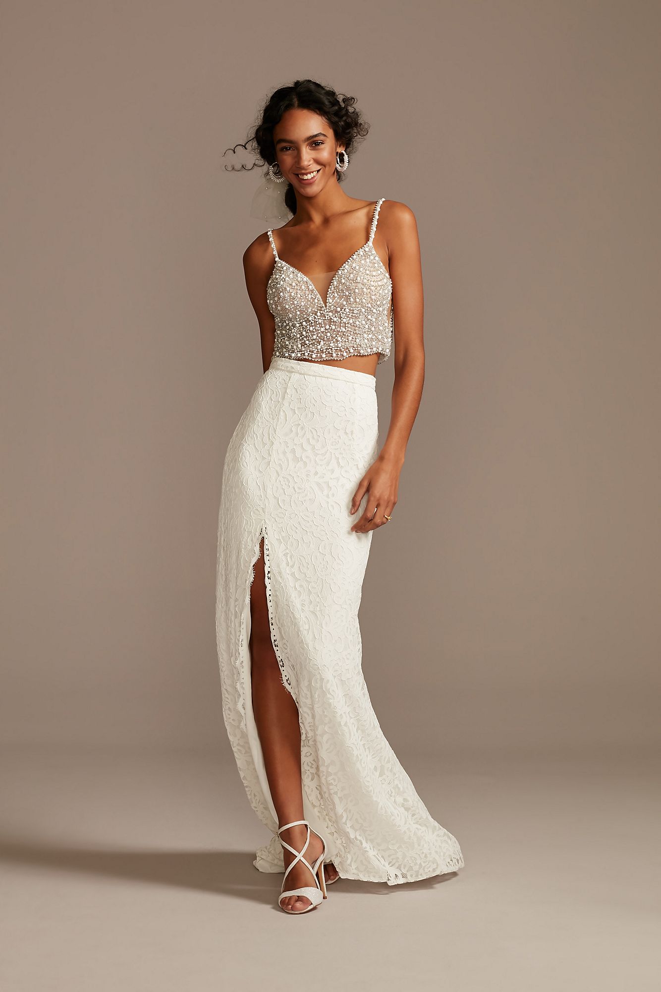 Stretch Lace Wedding Separates Skirt with Slit DB Studio DS150828