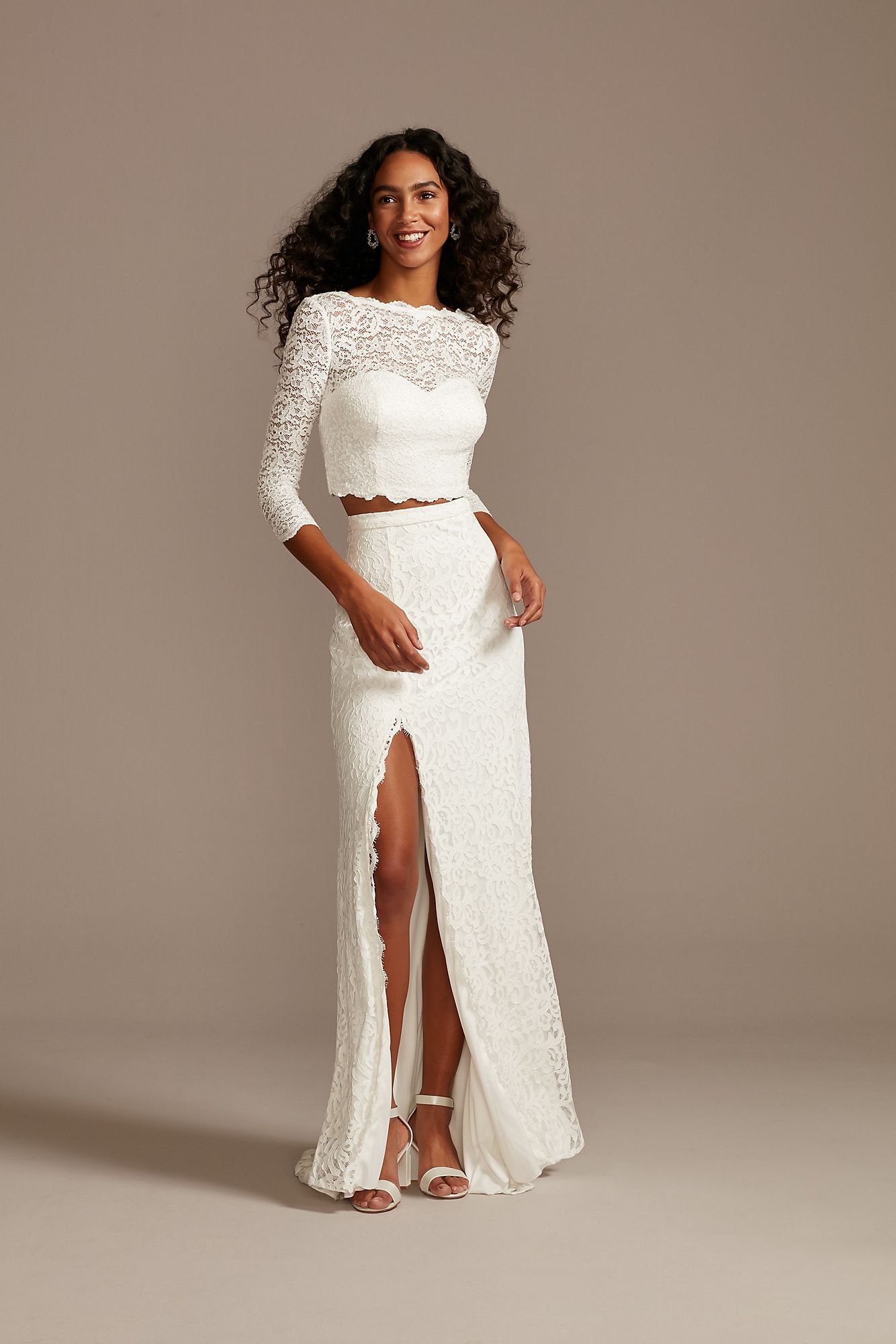 Stretch Lace Wedding Separates Skirt with Slit DB Studio DS150828