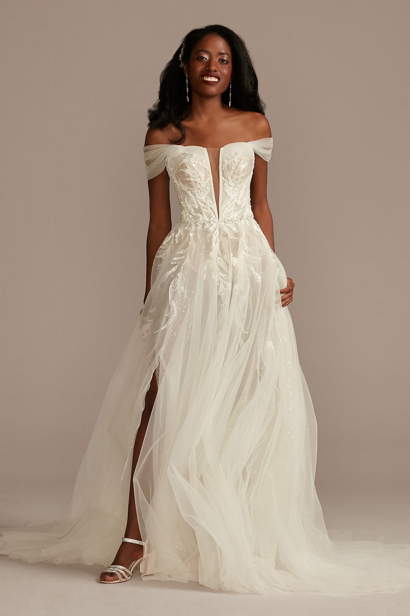 Tulle Bodysuit Petite Wedding Dress with Straps Galina Signature 7MBSWG898