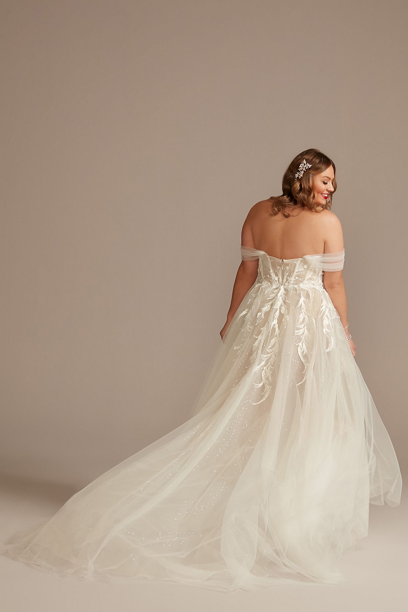 Plus Tulle Bodysuit Wedding Dress with Straps Galina Signature 9MBSWG898
