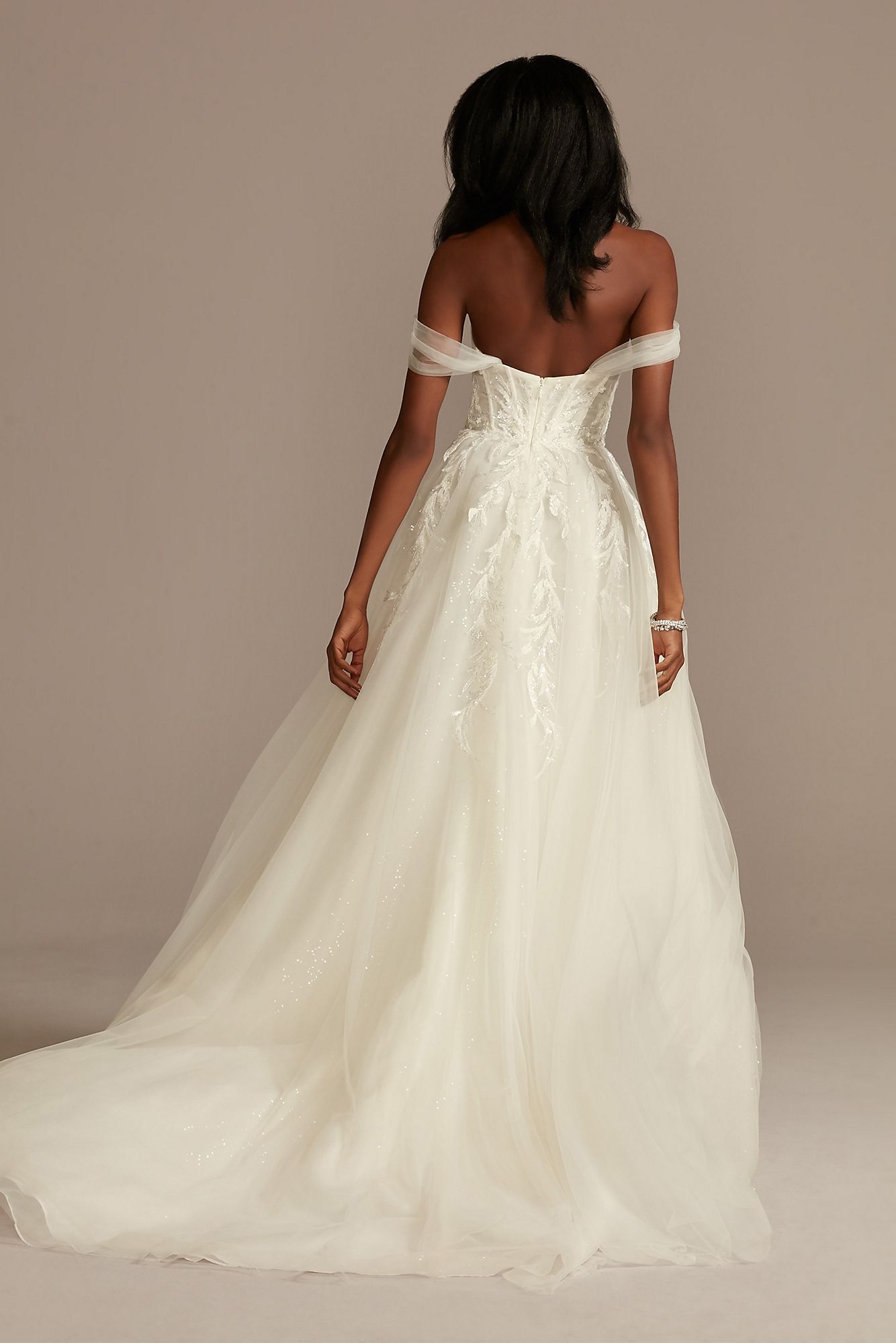 Removable Straps Tulle Wedding Dress with Slits Galina Signature LSSWG898