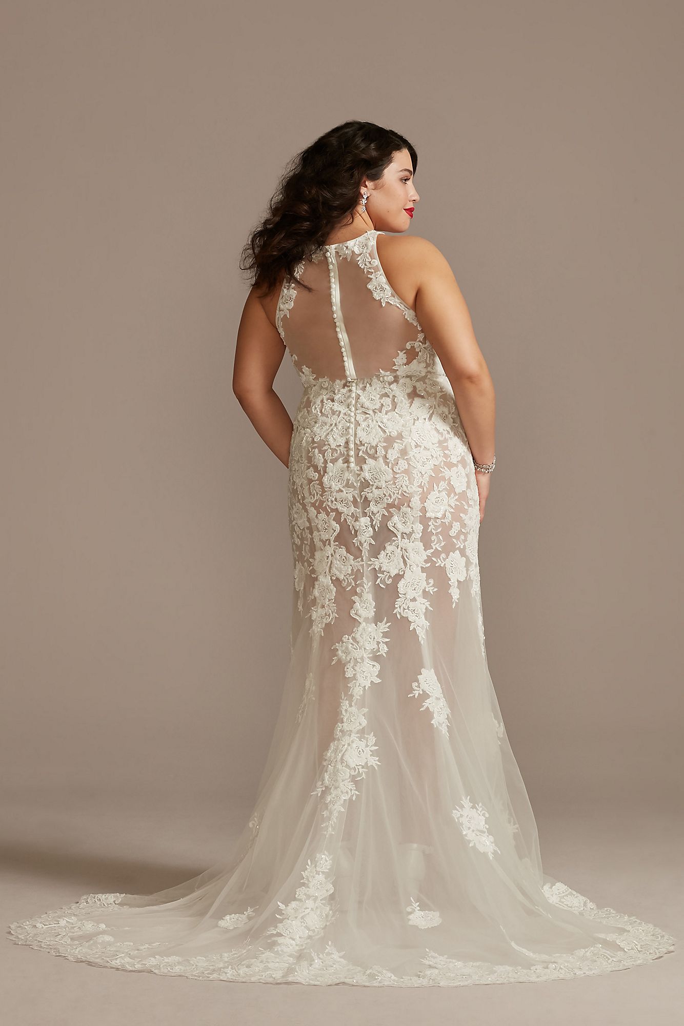 Illusion Keyhole Bodysuit Tall Plus Wedding Dress Galina Signature 4XL9MBSWG843