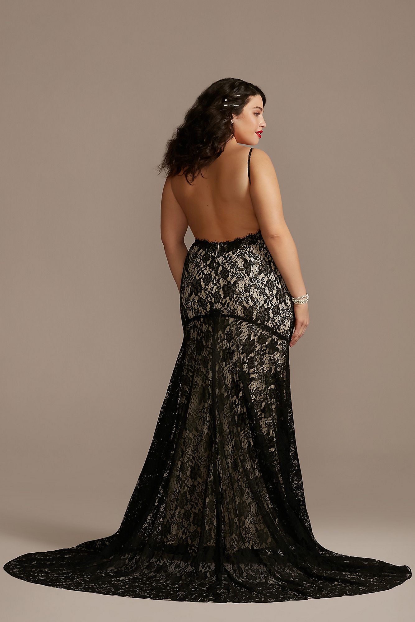 Low Back Style Soft Lace Plus Size Wedding Dress Galina 4XL9WG3827