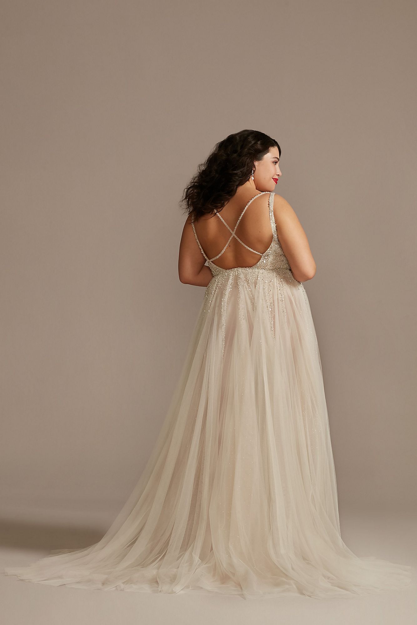 Beaded Illusion Plus Size Bodysuit Wedding Dress Galina Signature 9MBSWG837