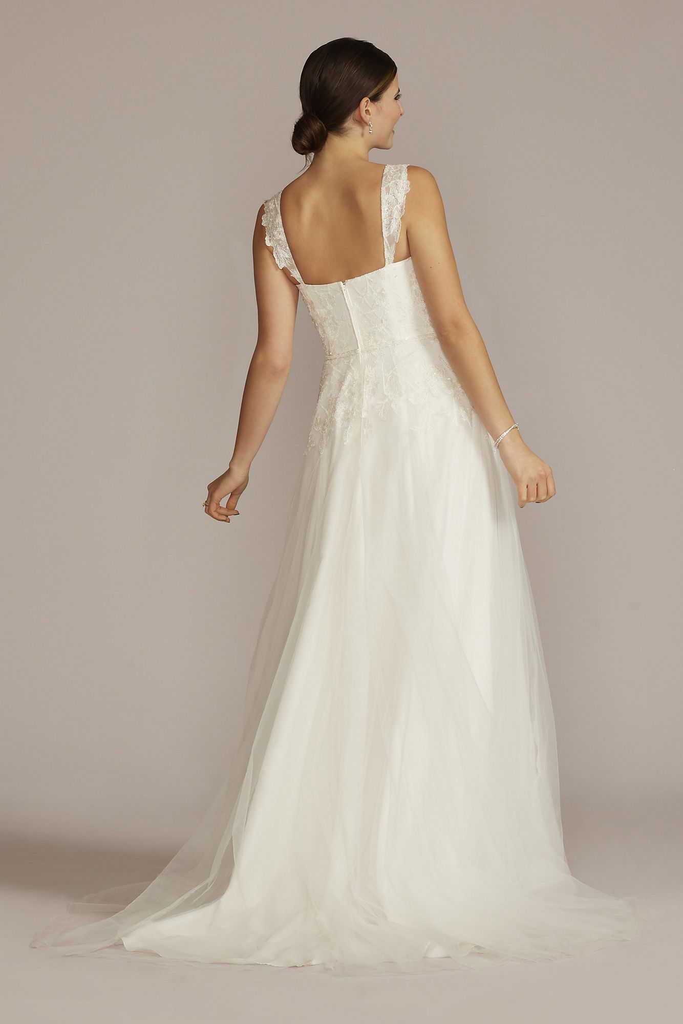 Lace Tank Sleeve A-Line Tall Wedding Gown DB Studio 4XLWG4048