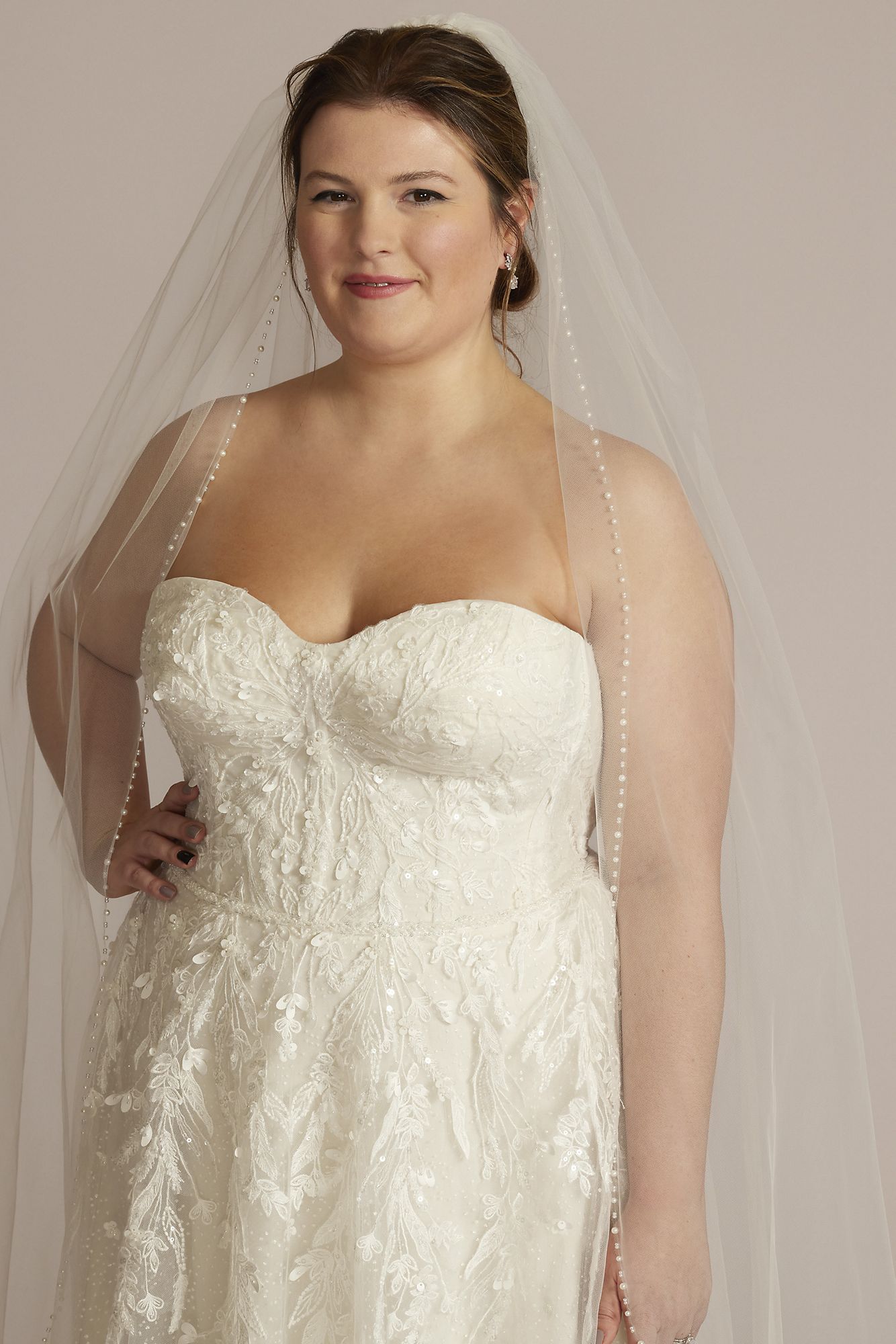Strapless Beaded Glitter Tulle Petite Wedding Gown Melissa Sweet 7MS251251