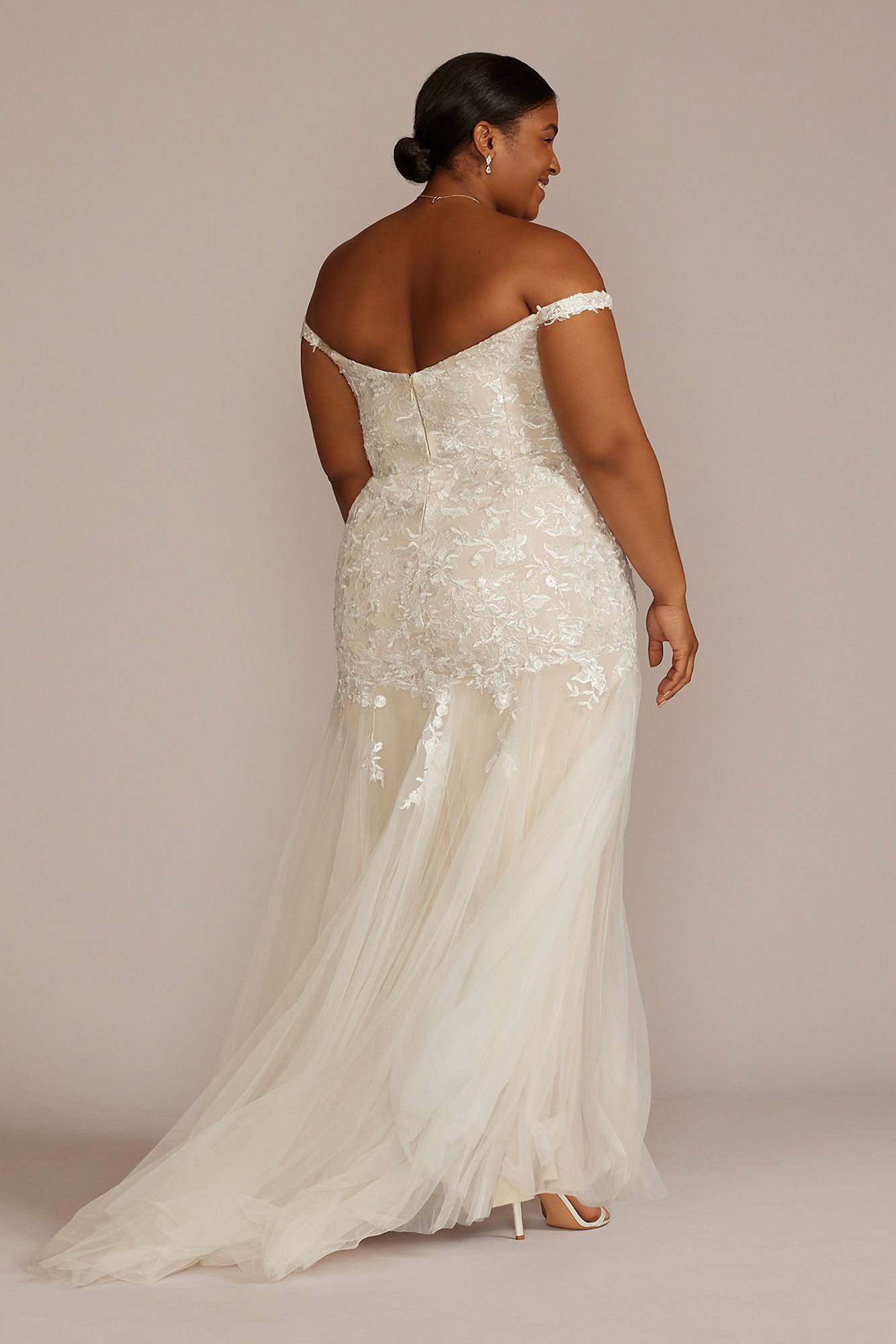 Off the Shoulder Mermaid Plus Size Wedding Gown DB Studio 9WG4059