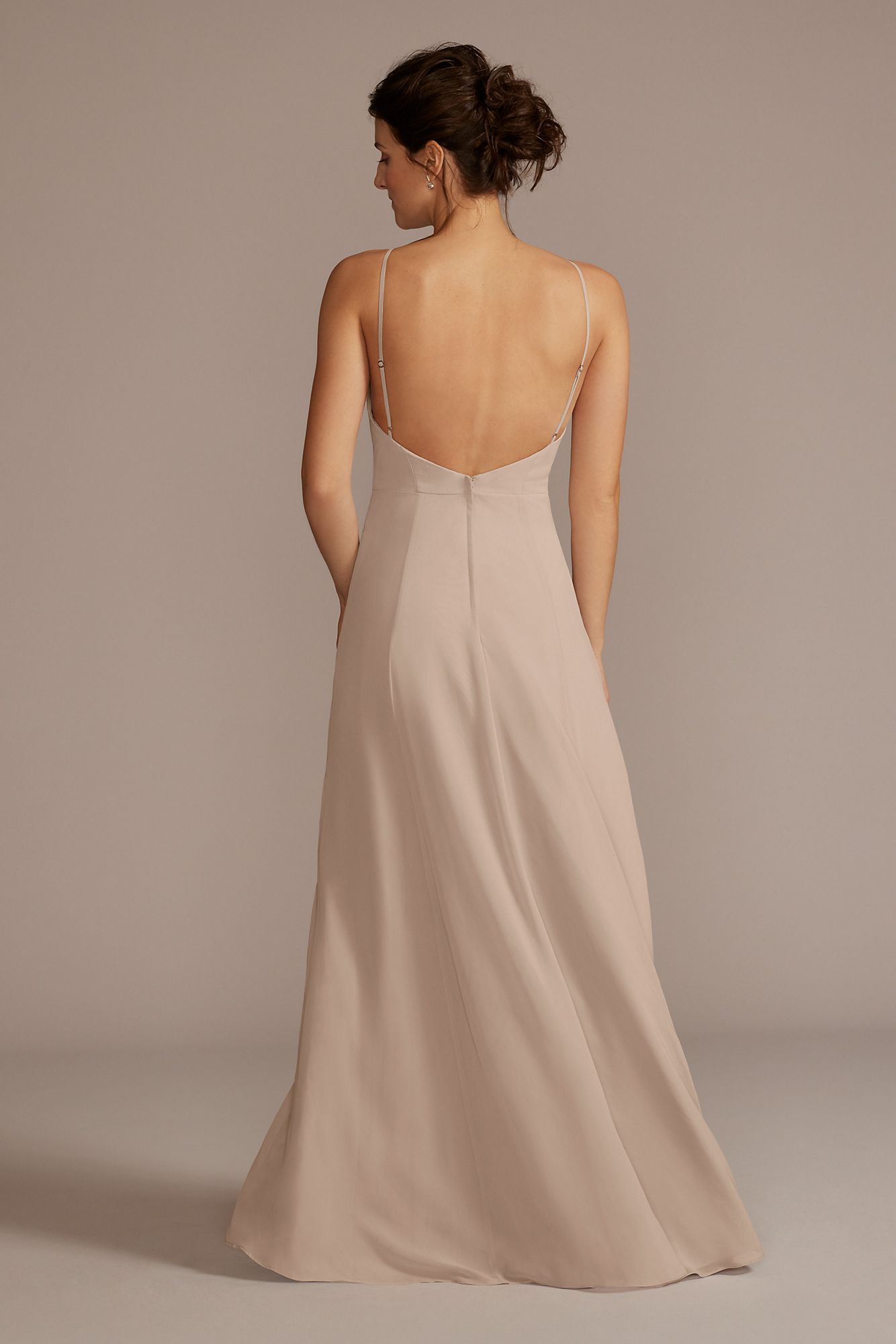 Chiffon High-Neck A-Line Bridesmaid Dress David's Bridal F20456