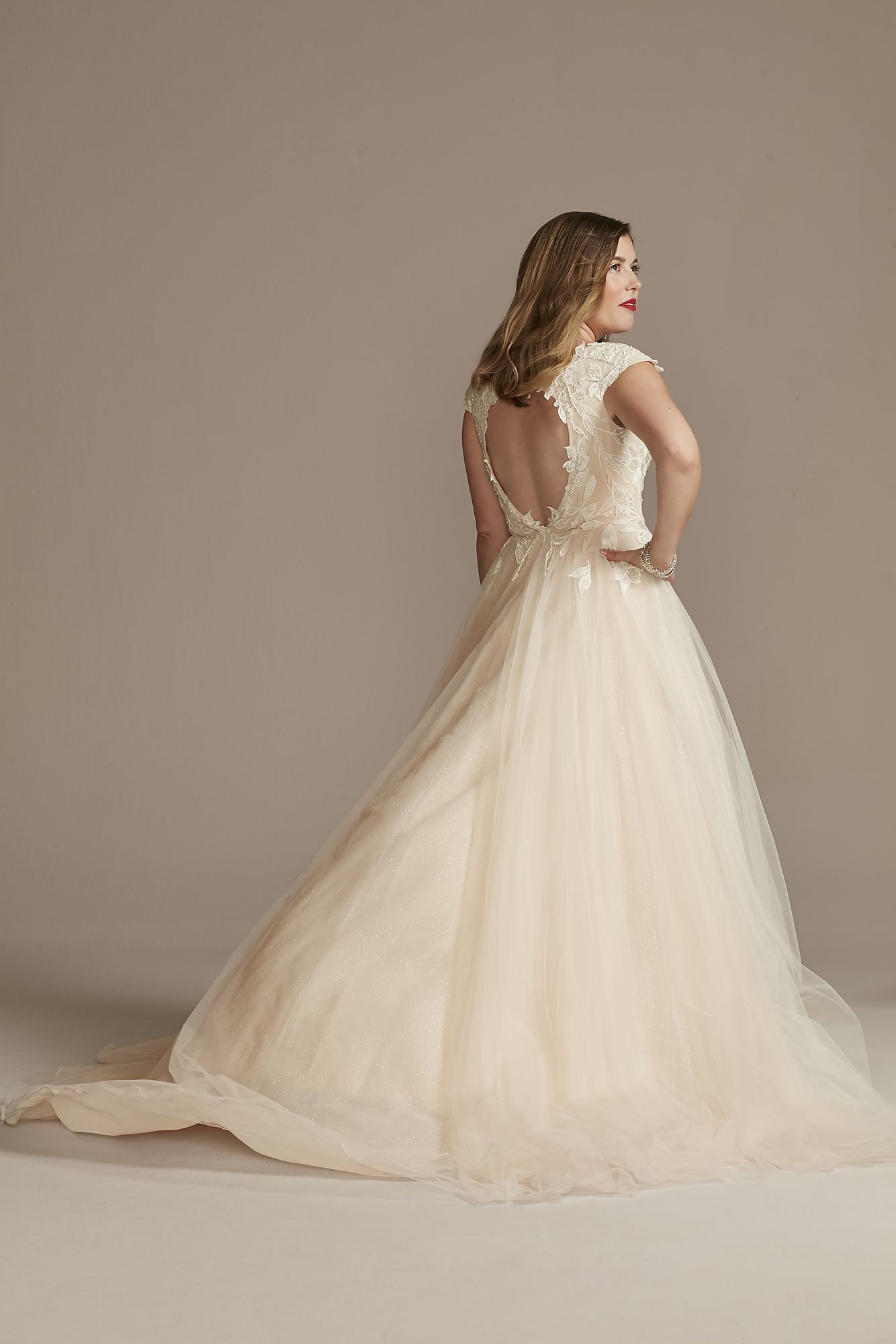 Illusion Lined Bodice Lace Tall Wedding Dress  Galina Signature 4XLLBSWG862