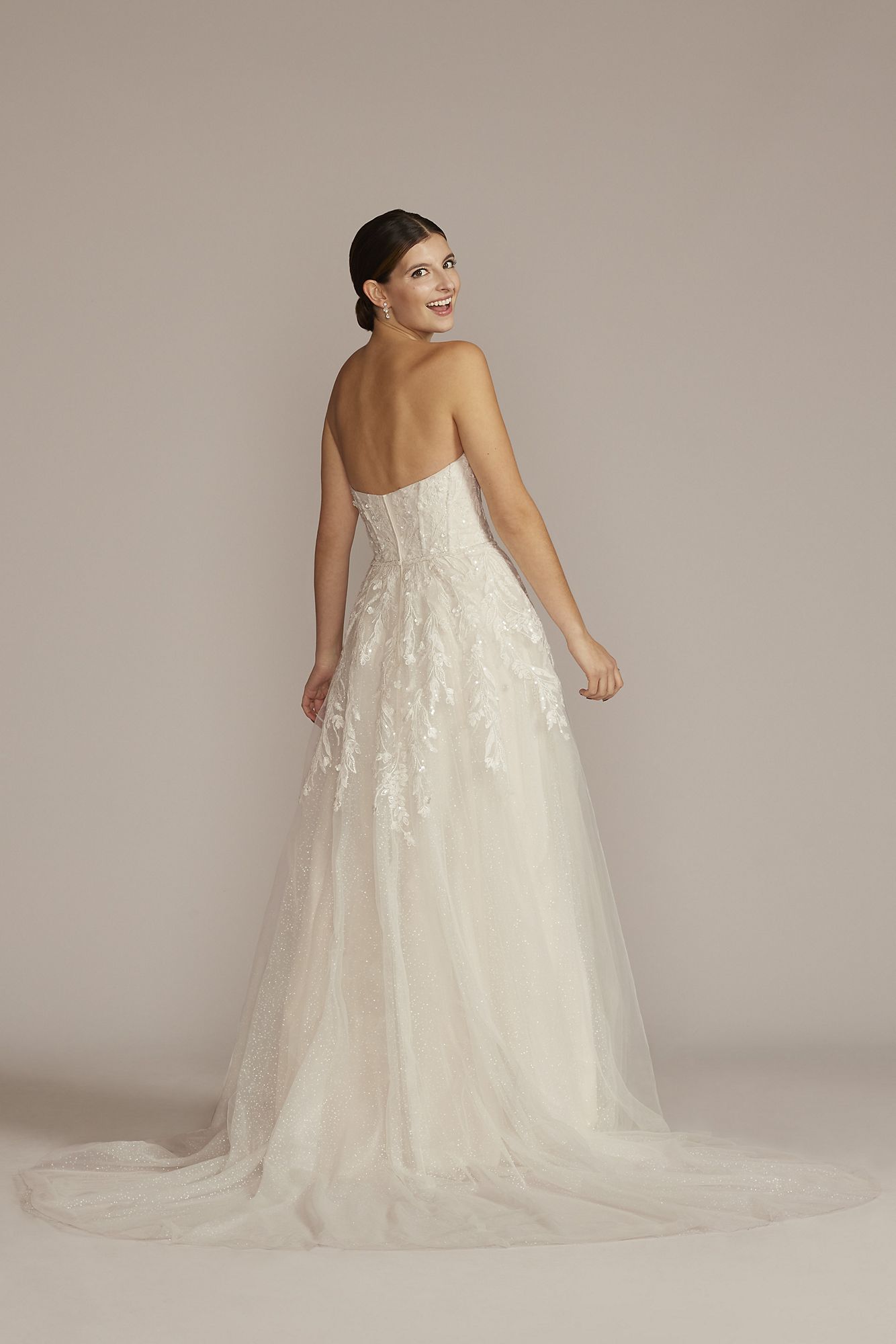 Strapless Beaded Glitter Tulle Wedding Gown Melissa Sweet MS251251