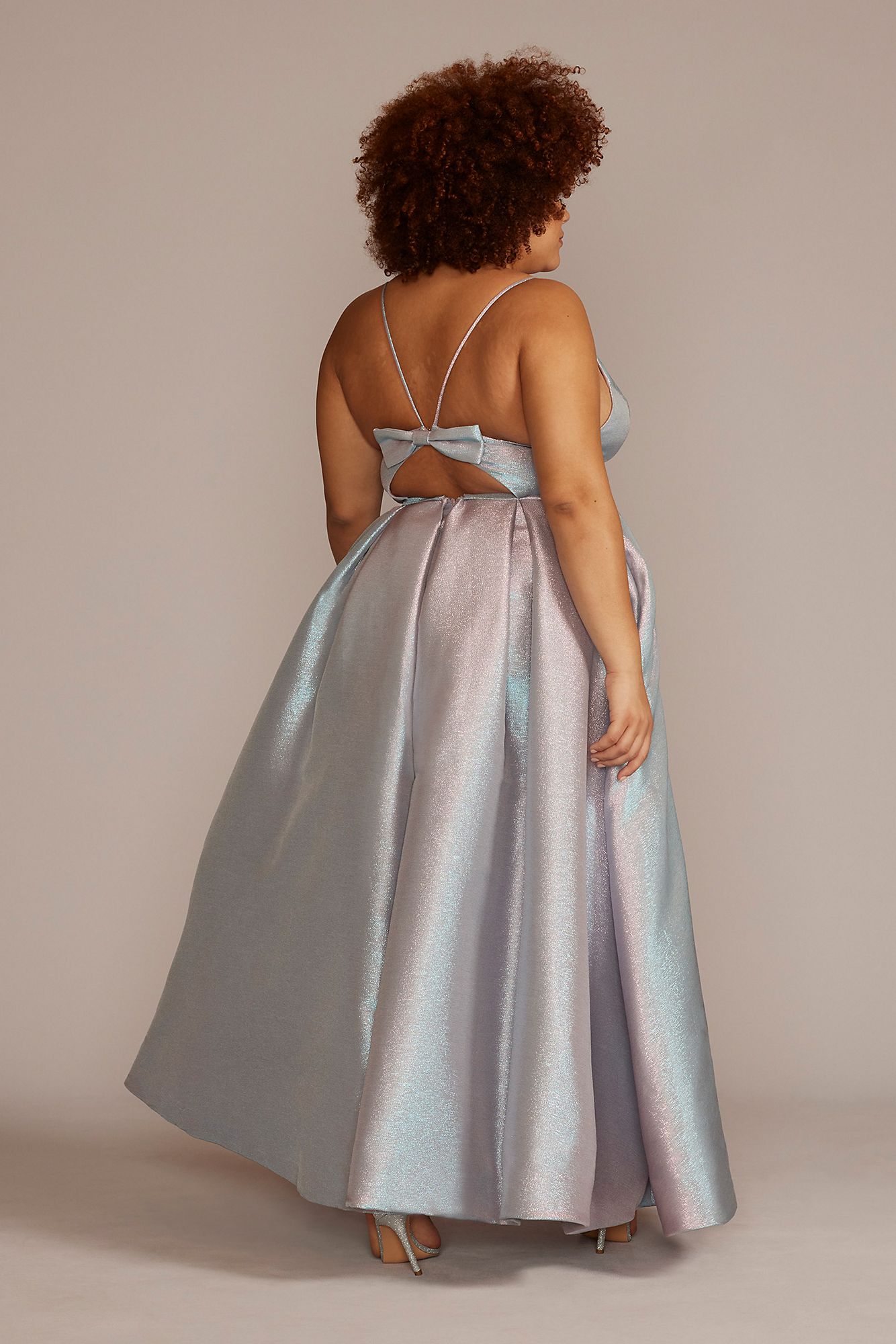 Plus Size Pleated Iridescent Ball Gown Jules and Cleo WBM2885V2W