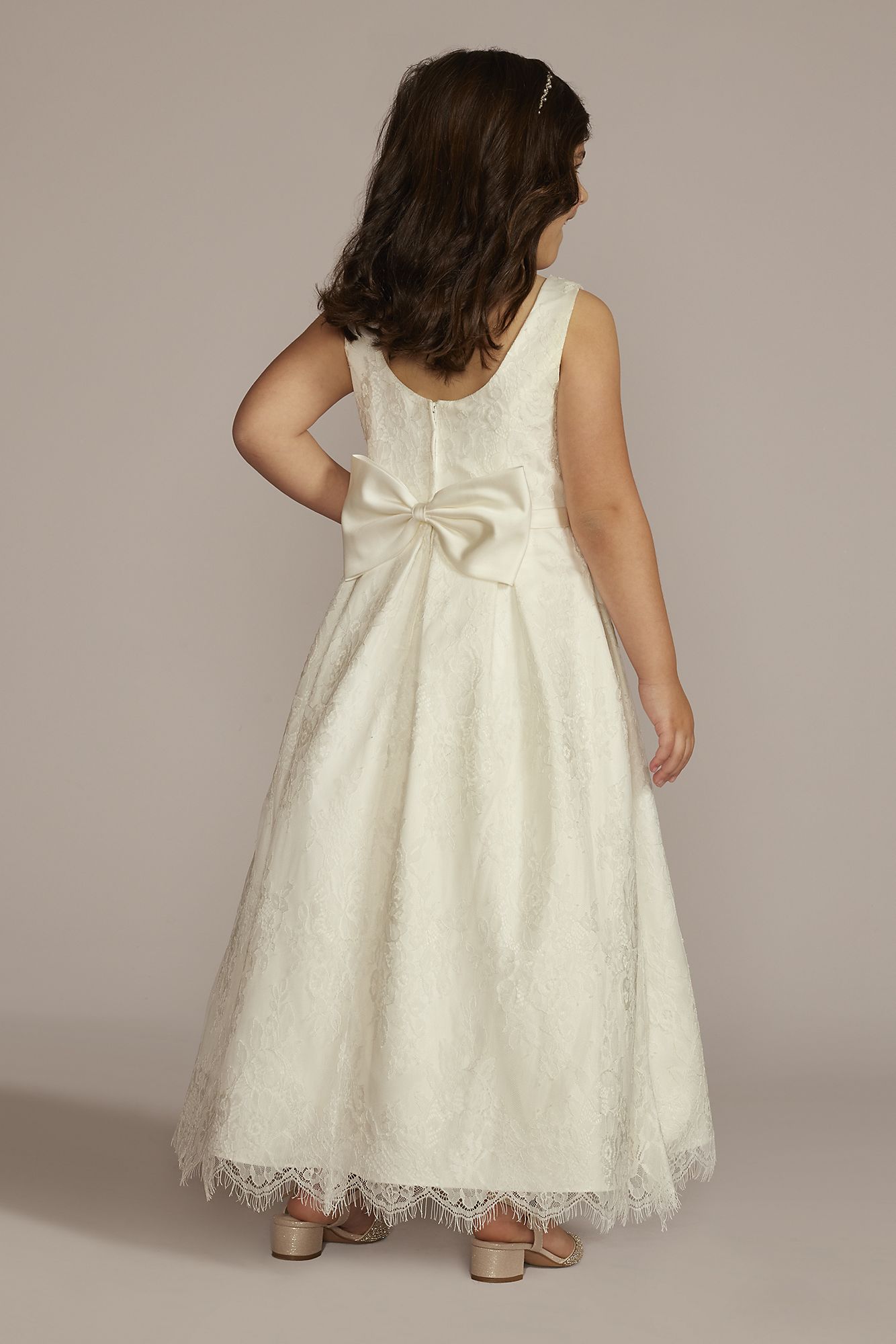Lace and Satin Ball Gown Flower Girl Dress DB Studio WG1445