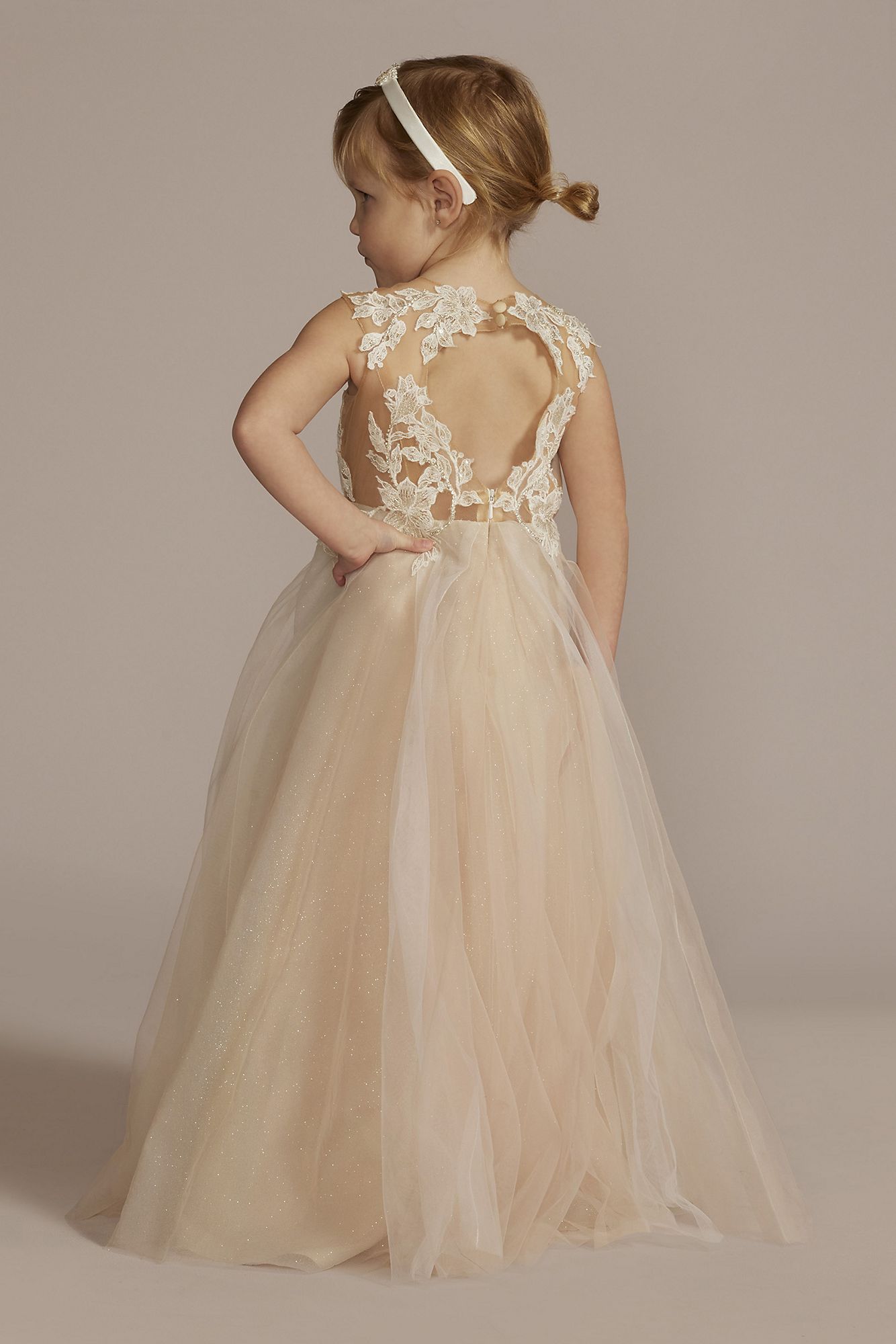Embellished Glitter Tulle Flower Girl Dress DB Studio WG1452