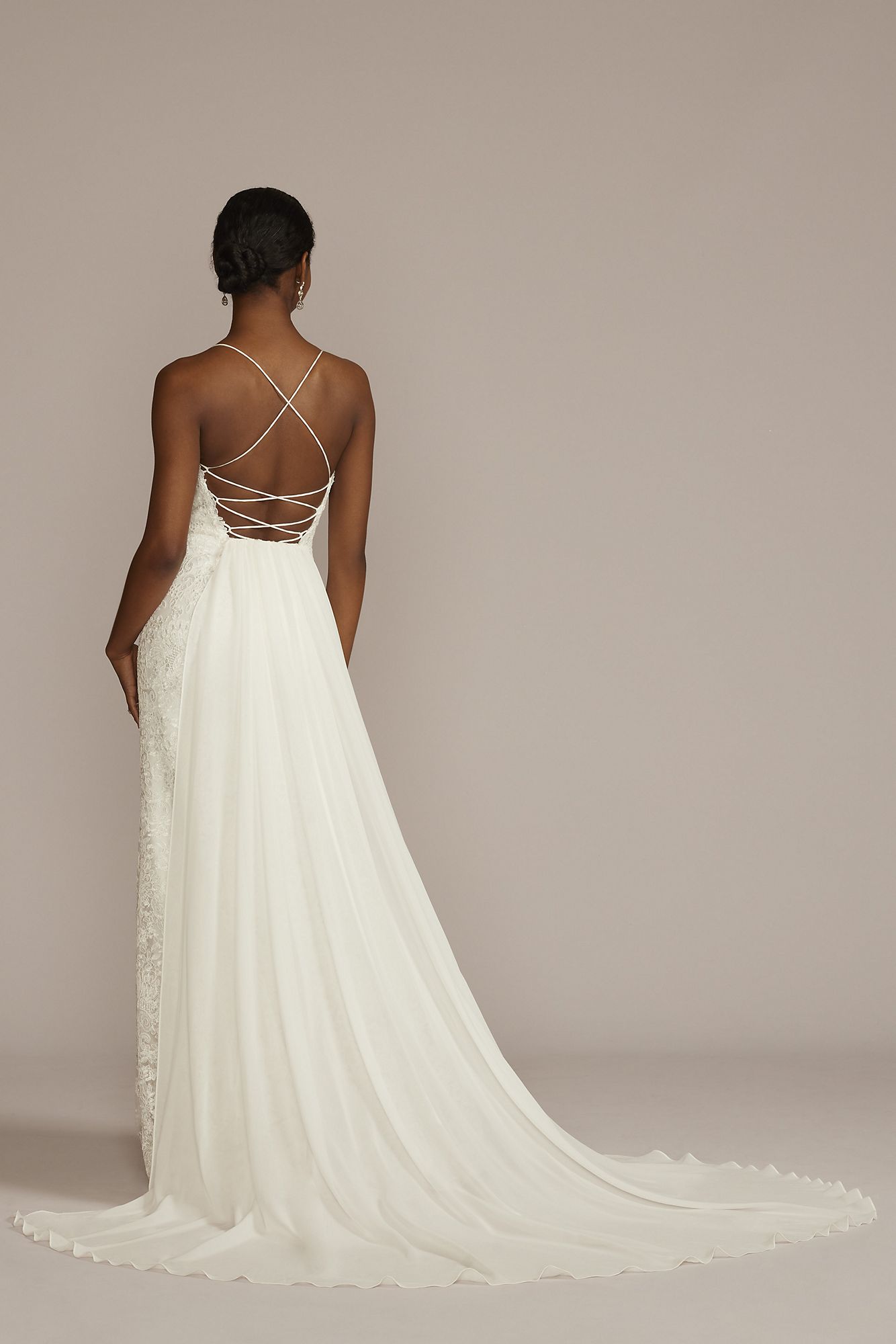 Spaghetti Strap Allover Lace Sheath Wedding Gown DB Studio WG4063