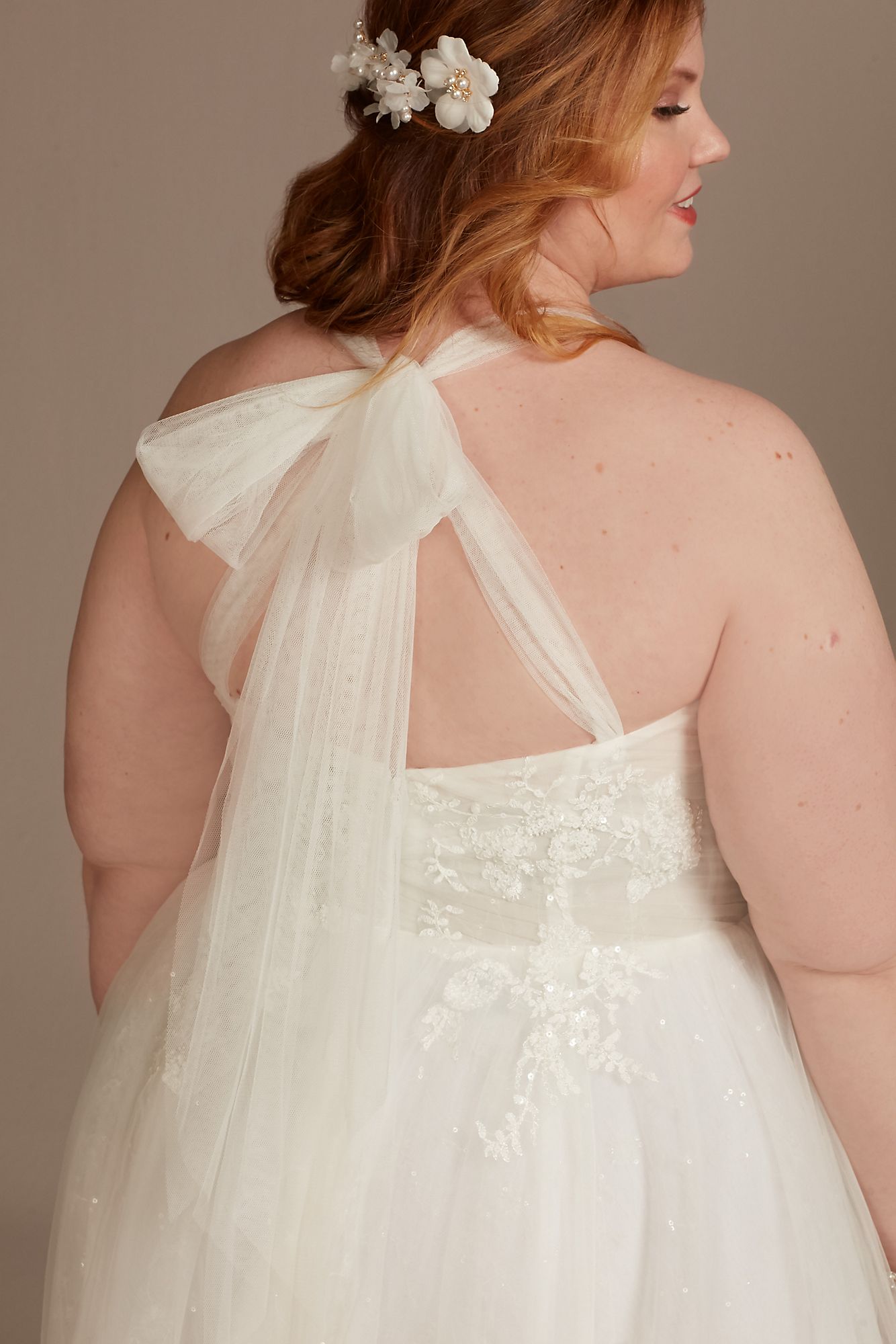 Convertible Straps Draped Plus Size Wedding Dress Melissa Sweet 8LSMS251246