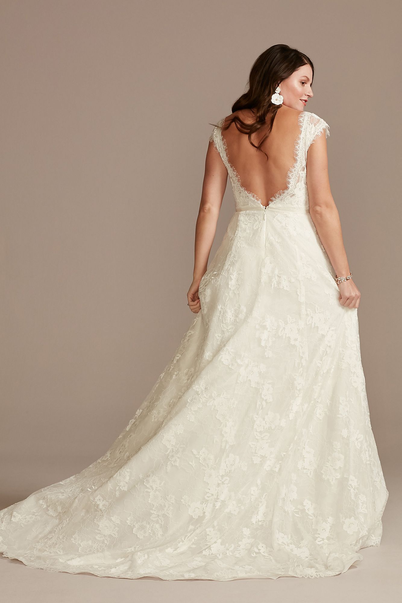 Illusion Cap Sleeve Lace Wedding Dress DB Studio WG4026