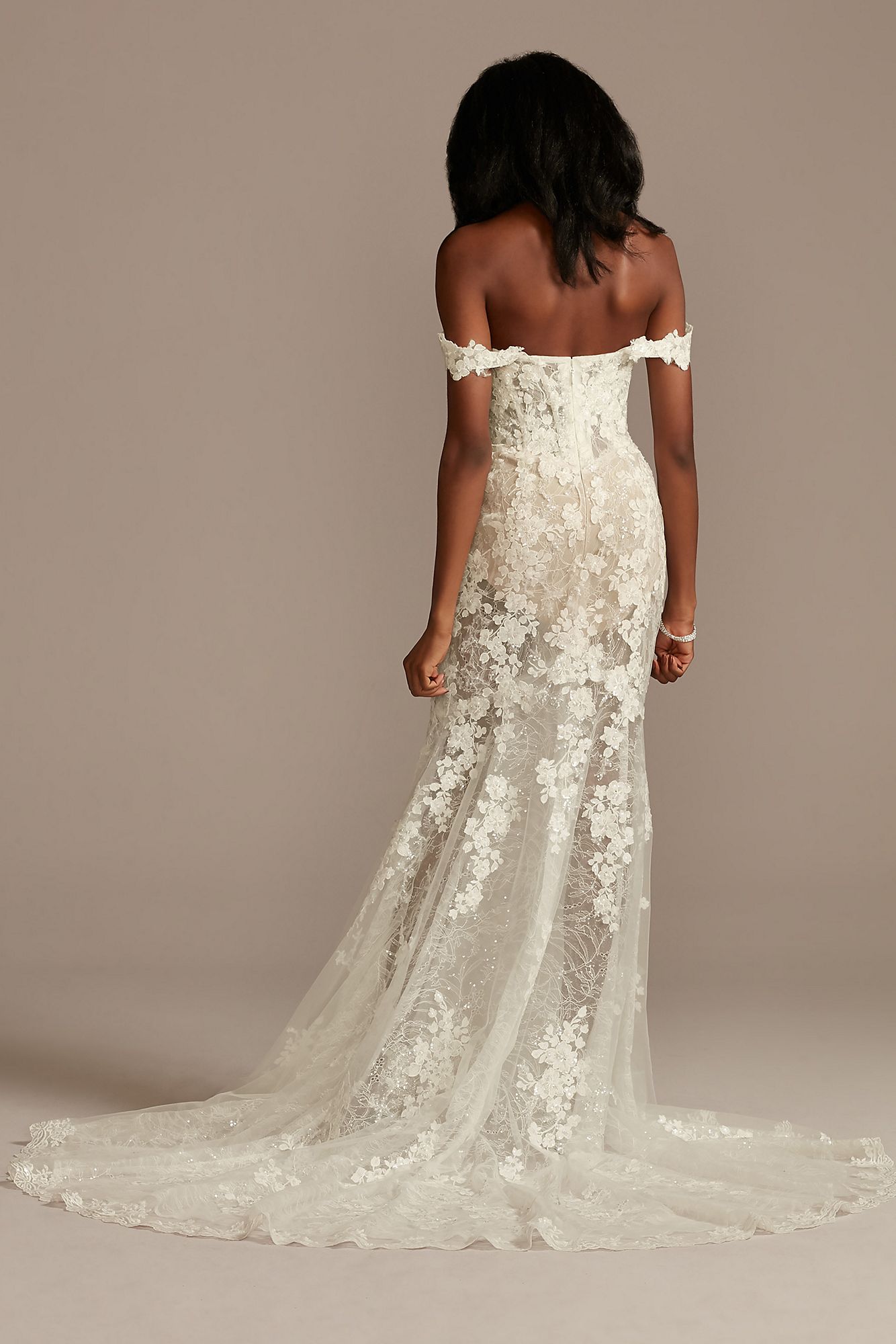Embellished Illusion Lace Bodysuit Wedding Dress Galina Signature MBSWG899