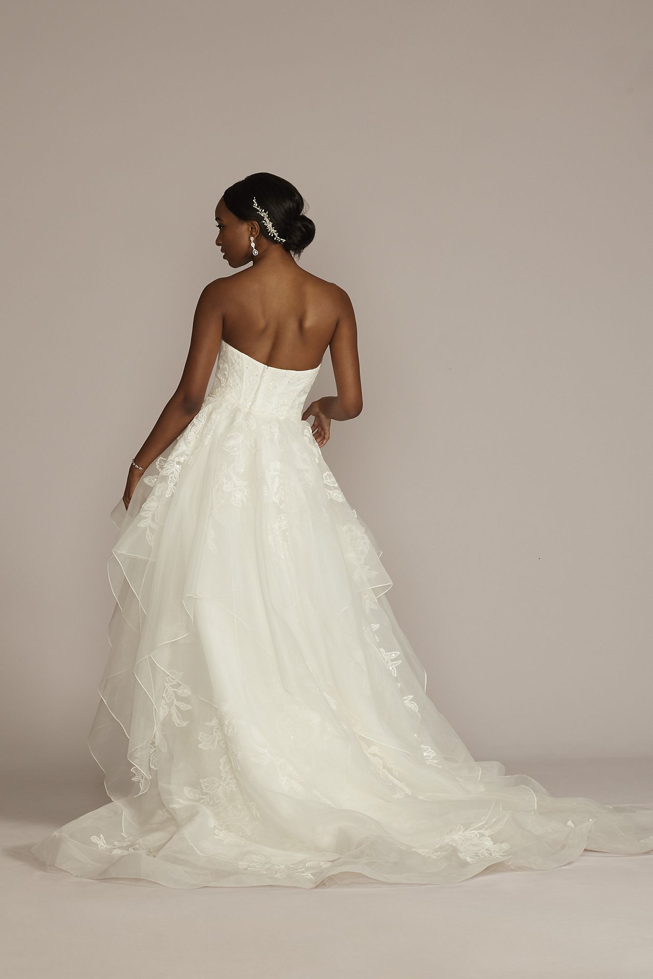 Tiered Floral Tall Ball Gown Wedding Dress Oleg Cassini 4XLCWG936