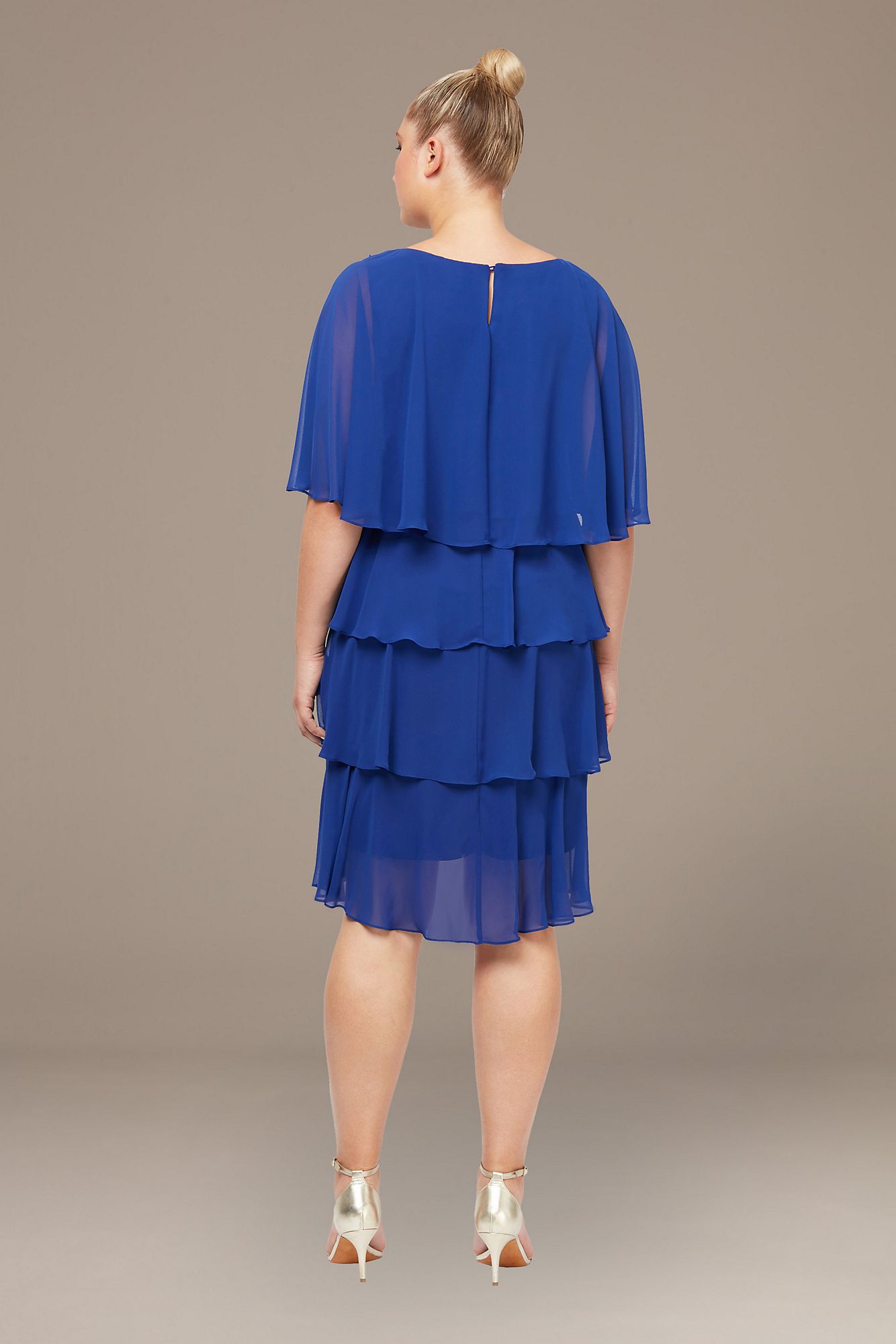 Plus Size Embellished Shoulder Tiered Dress SL Fashions 614275