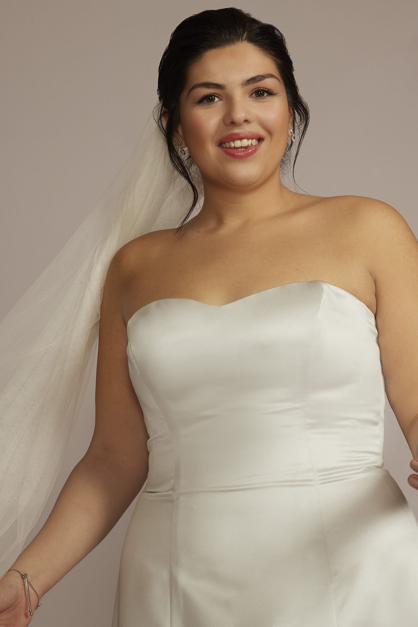 Strapless A-Line Satin Wedding Dress DB Studio BLANKSALINEPLUS