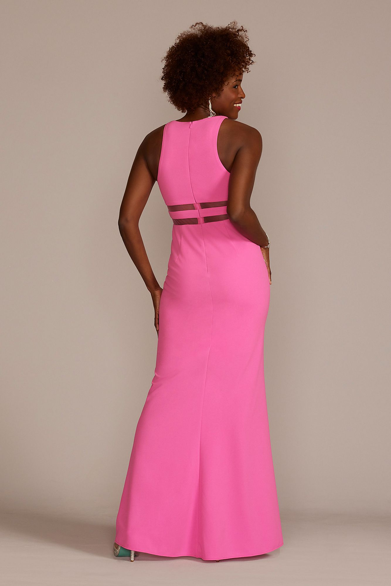 Crepe A-Line Dress with Illusion Waist DB Studio D21NY22311
