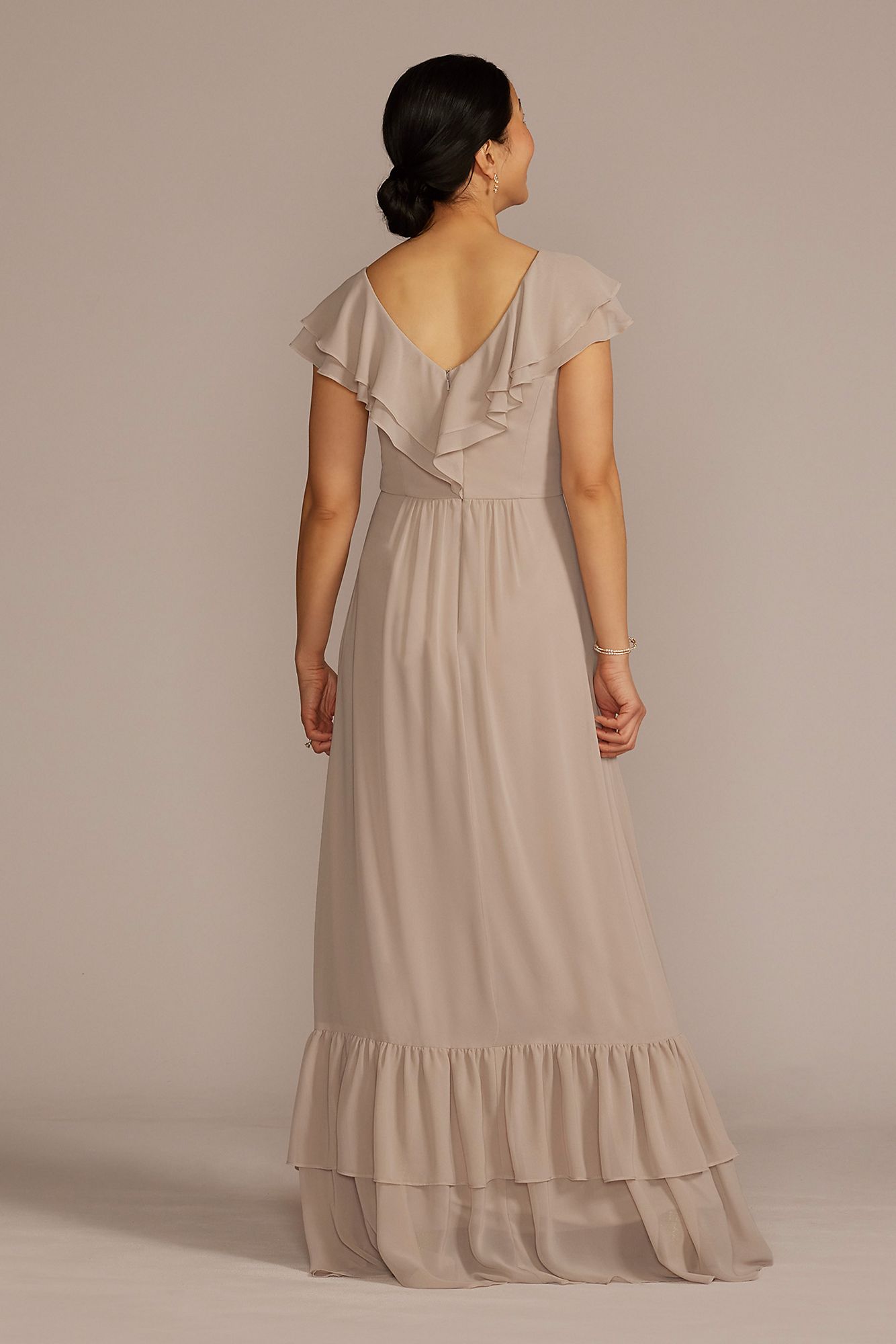Chiffon Ruffle Boho Bridesmaid Dress David's Bridal F20586