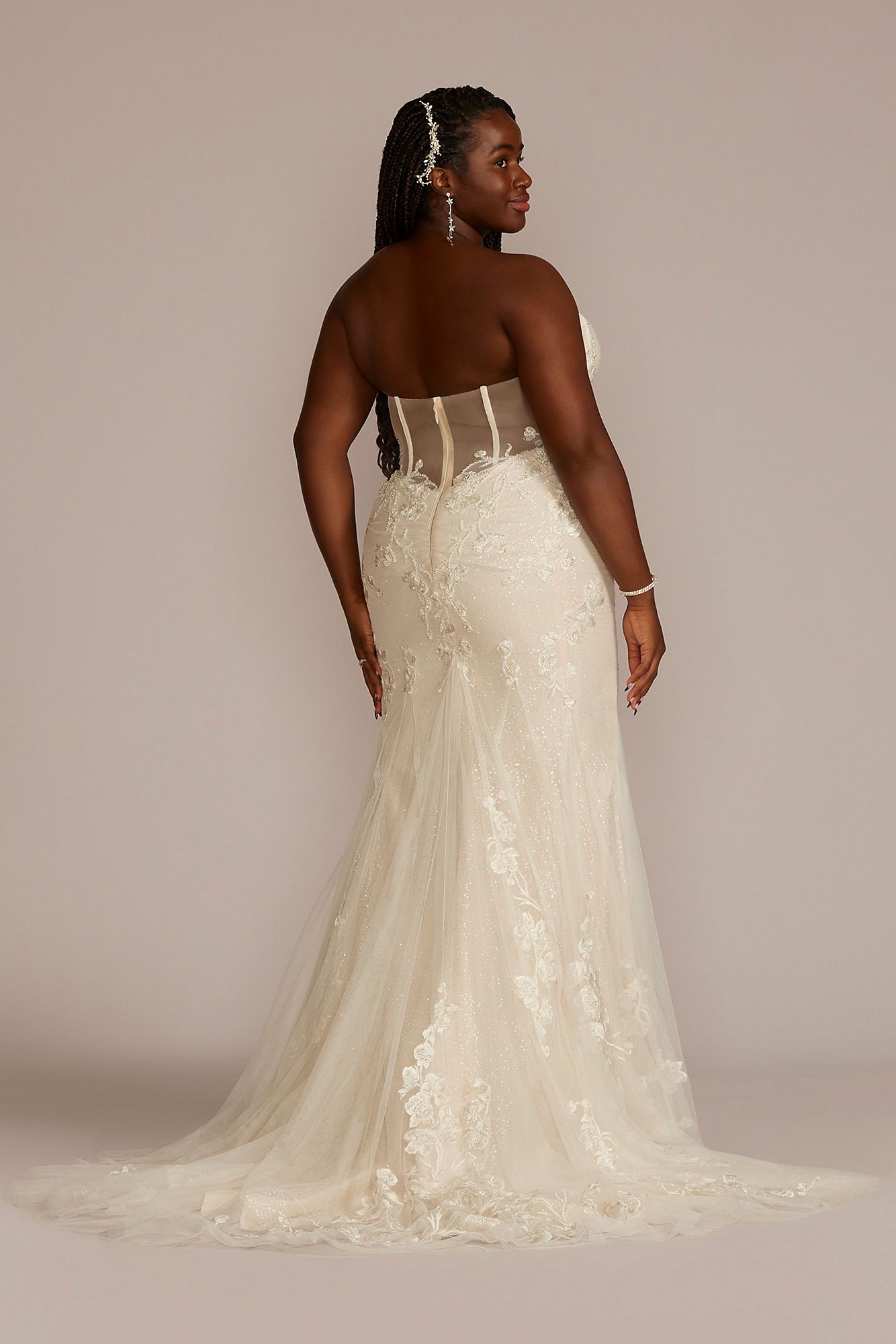Sparkling Corset Bodice Tall Plus Wedding Gown Galina Signature 4XL9SWG920