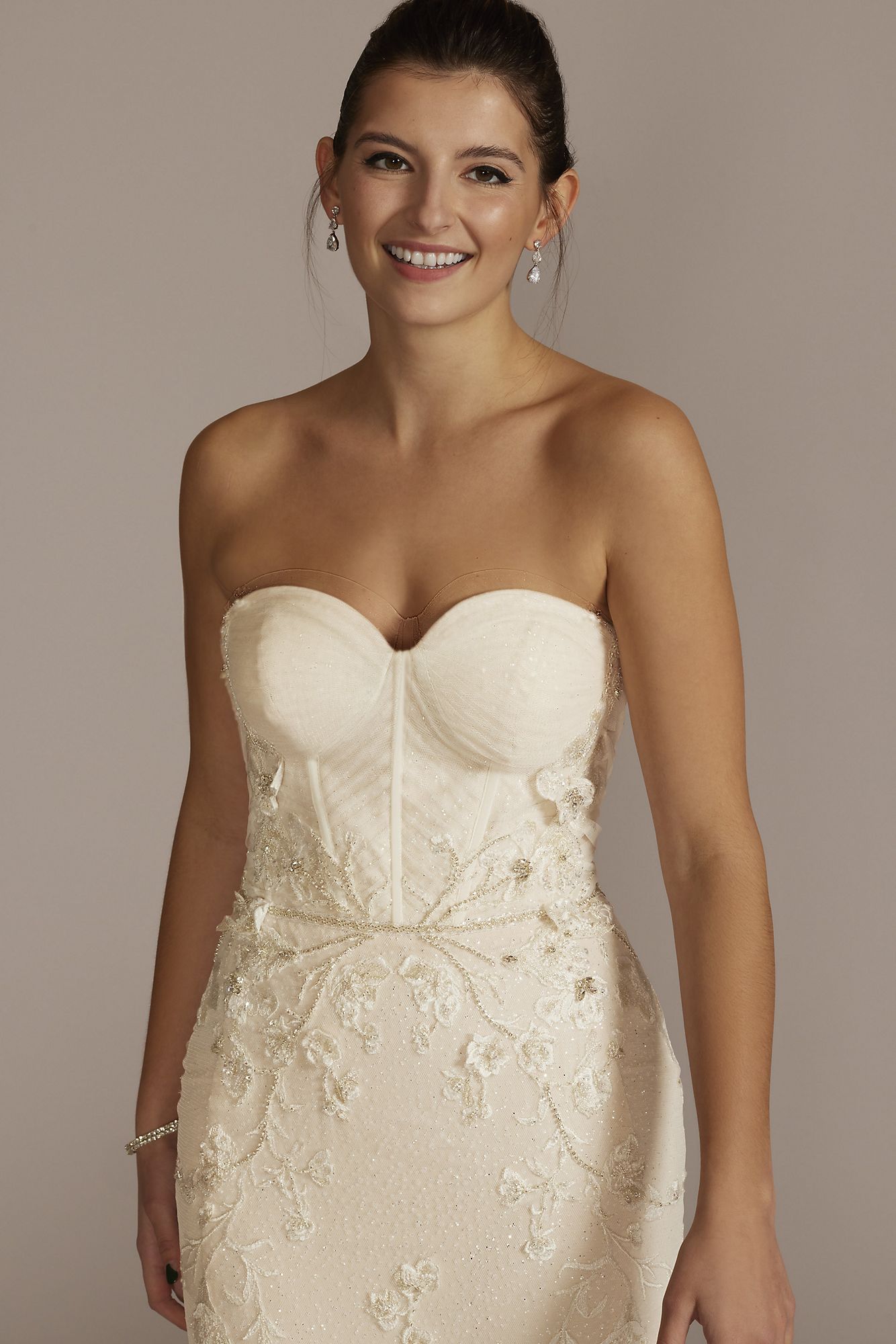 Sparkling Corset Bodice Petite Wedding Gown Galina Signature 7SWG920