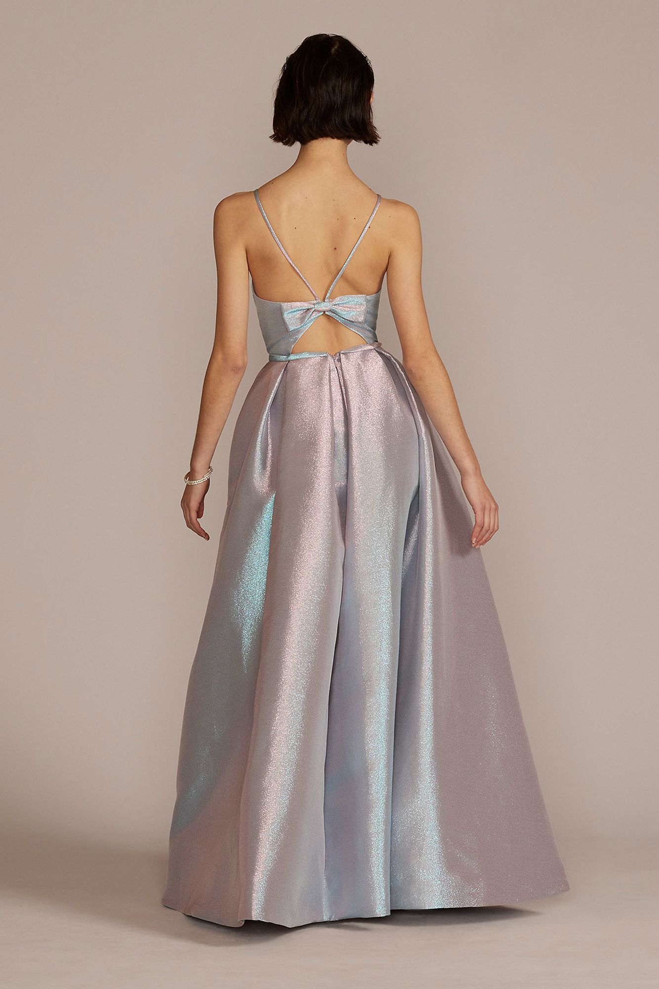 Pleated Iridescent Ball Gown Jules and Cleo WBM2885V2