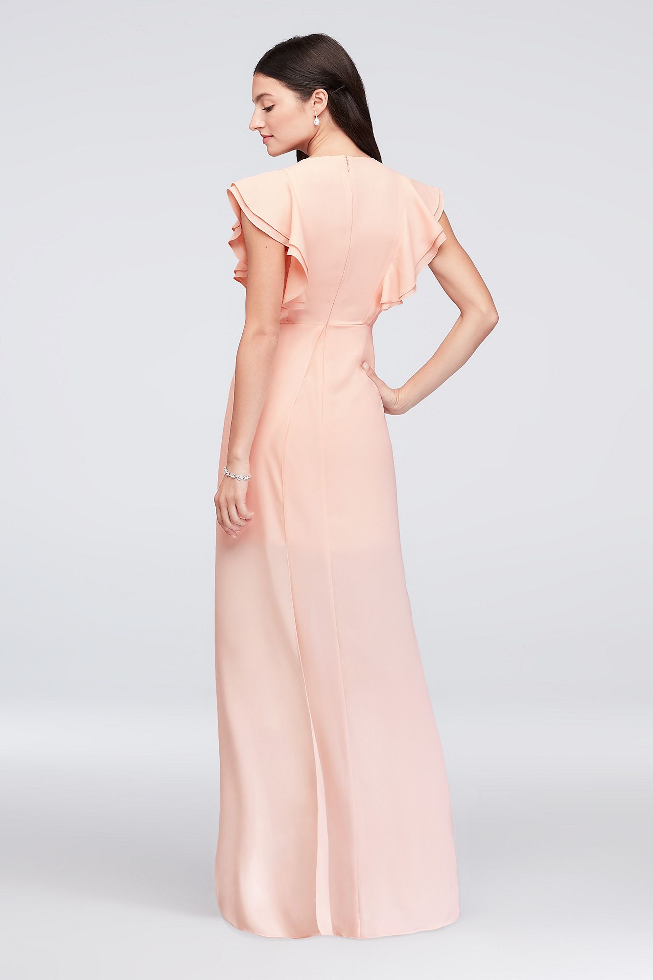 Chiffon Bridesmaid Dress with Flutter Sleeve Reverie 264210