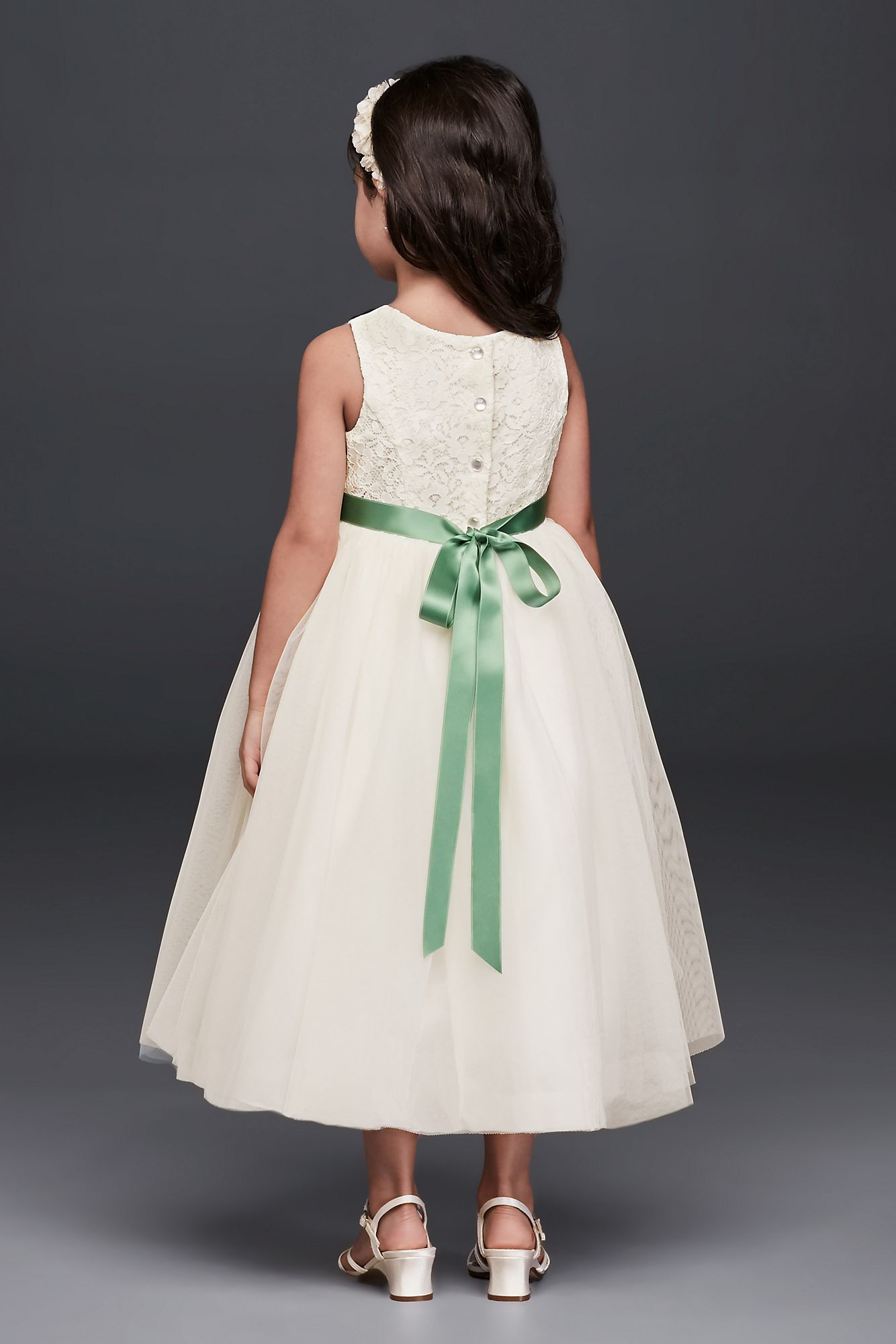 Lace and Mesh Tank Flower Girl Dress   OP222