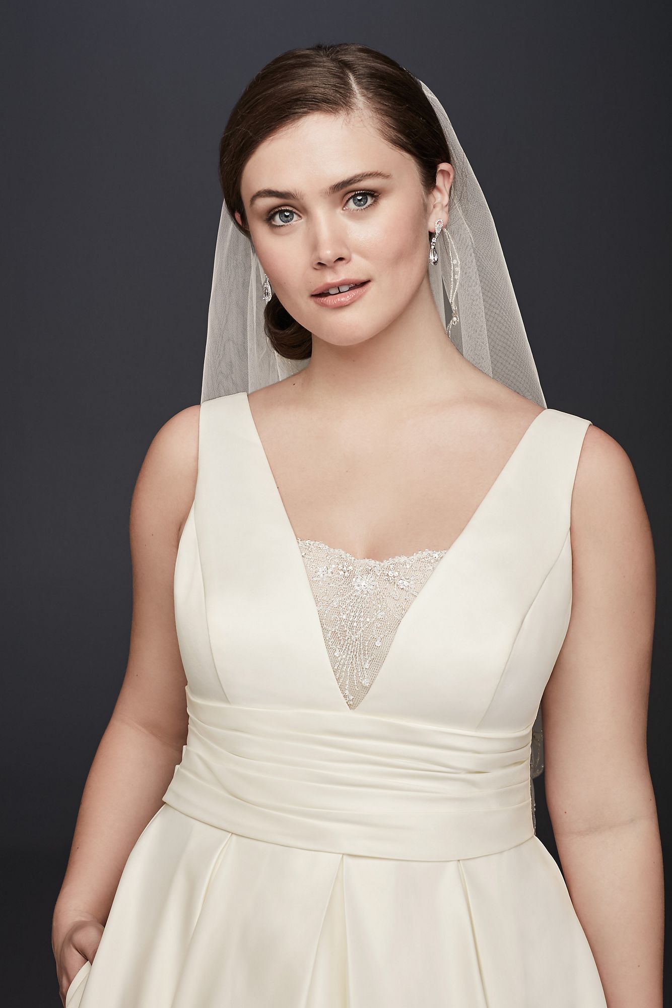 Satin Cummerbund Plus Size Wedding Dress   Collection 9V3848
