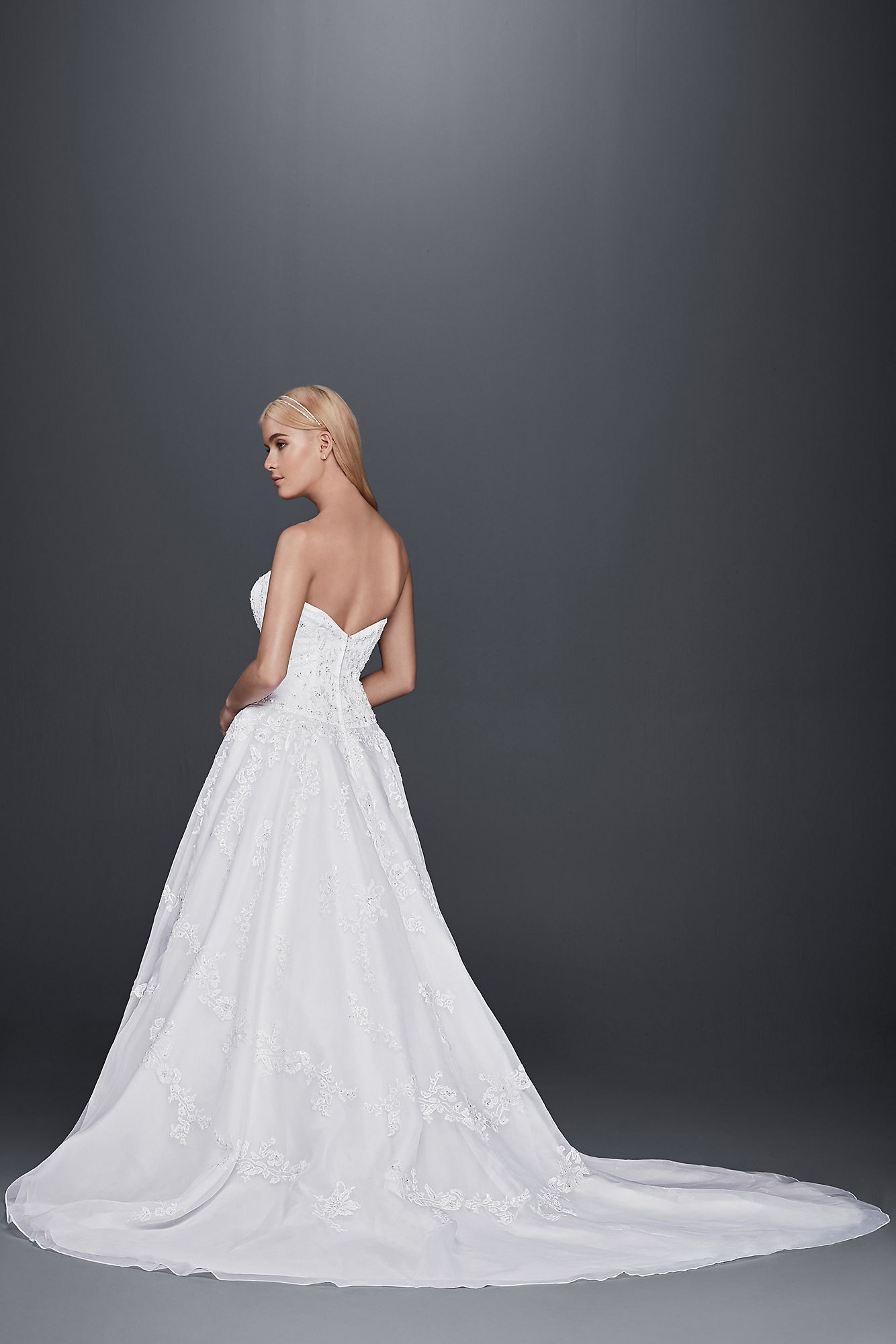 Strapless Lace Drop Waist Ball Gown Wedding Dress   Collection OP1299